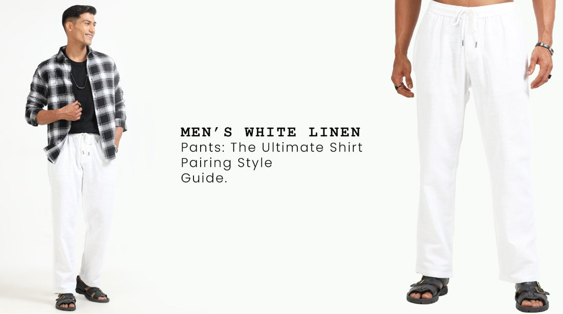 Mens White Linen Pants