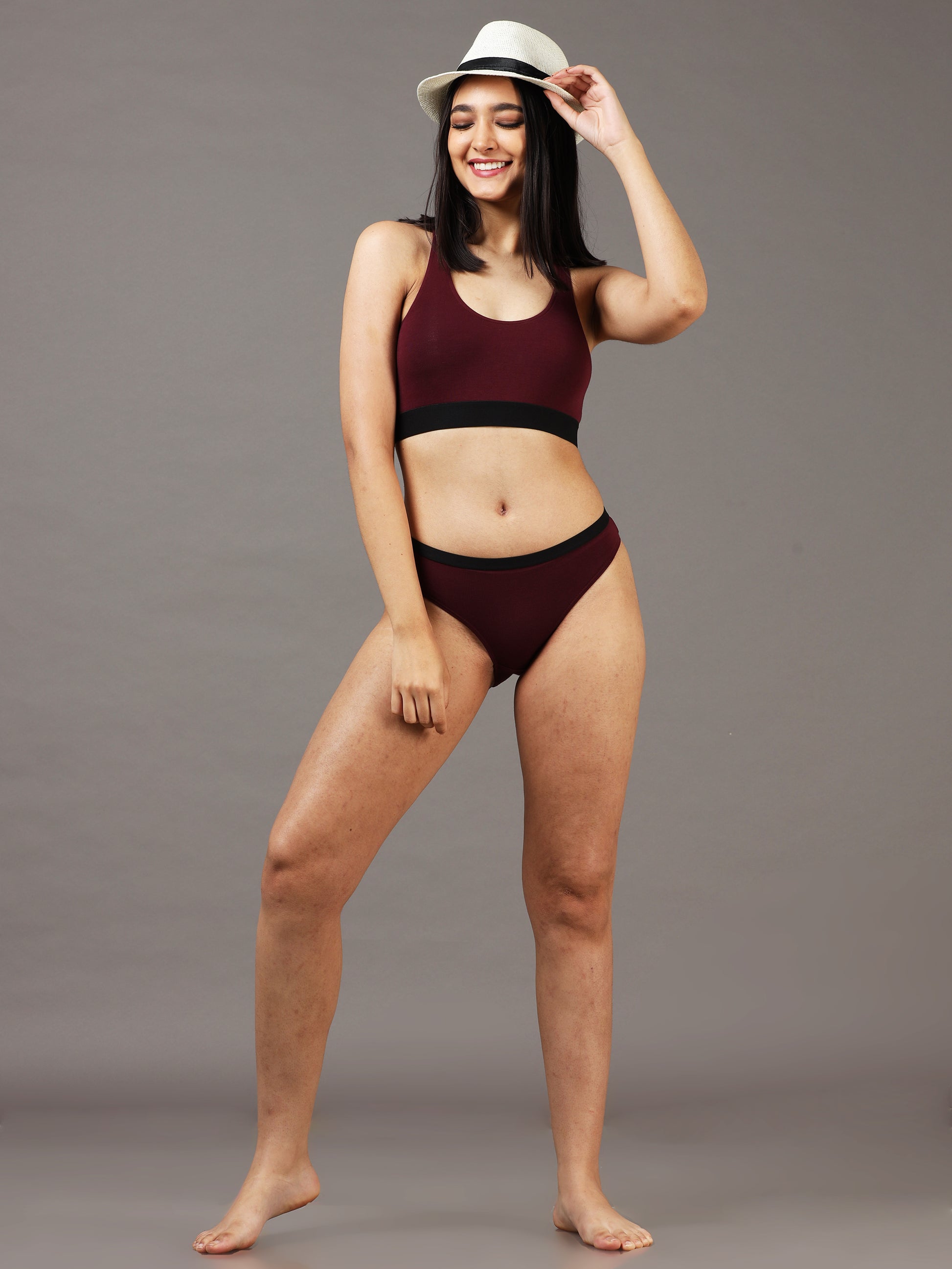 Maroon Masseto Bikini Bottoms for Women