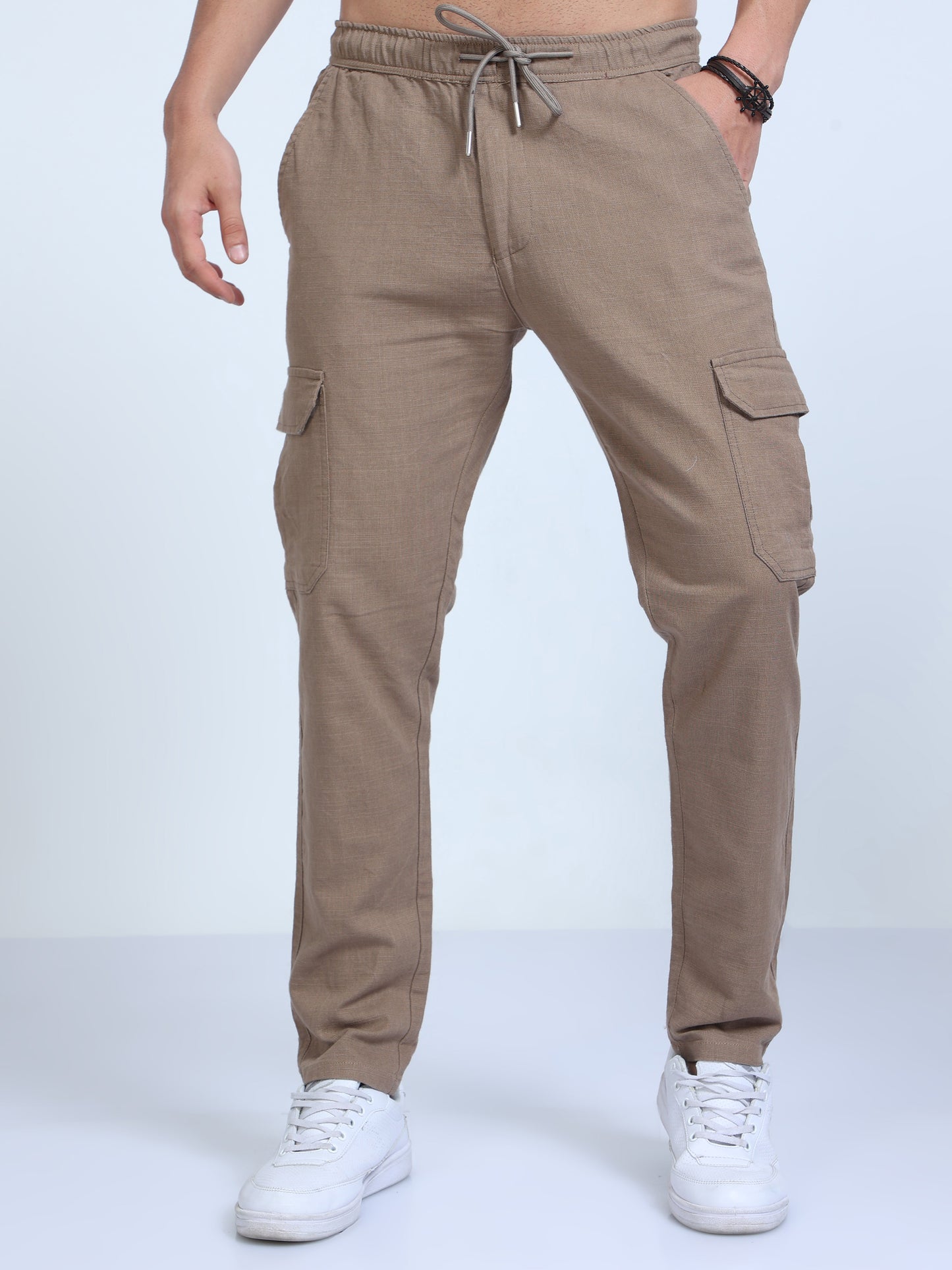 Camel Linen Pants for men