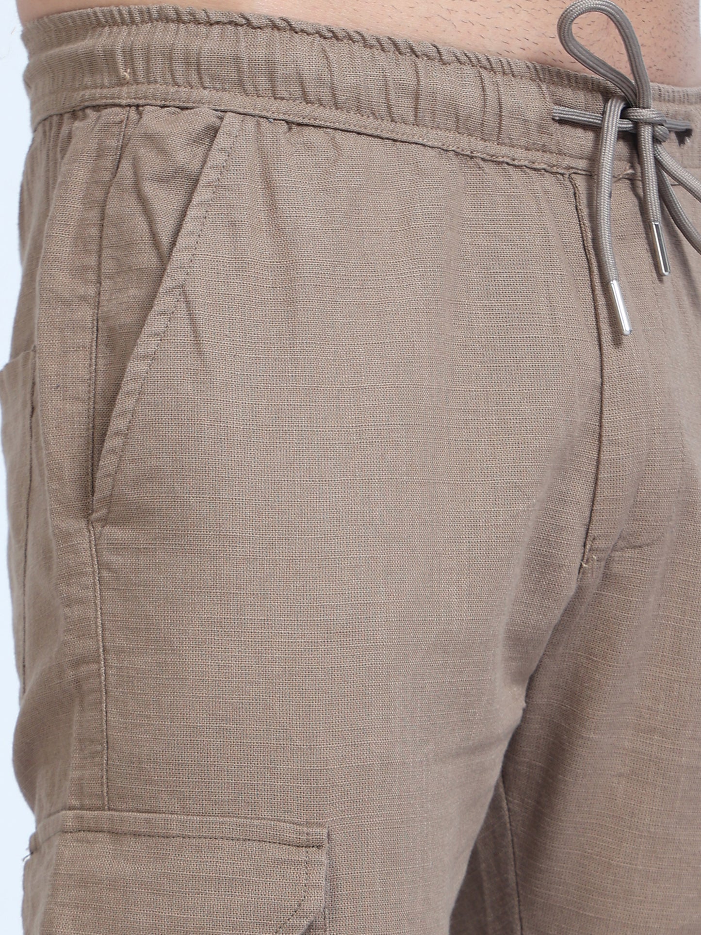 Camel Linen Pants for men