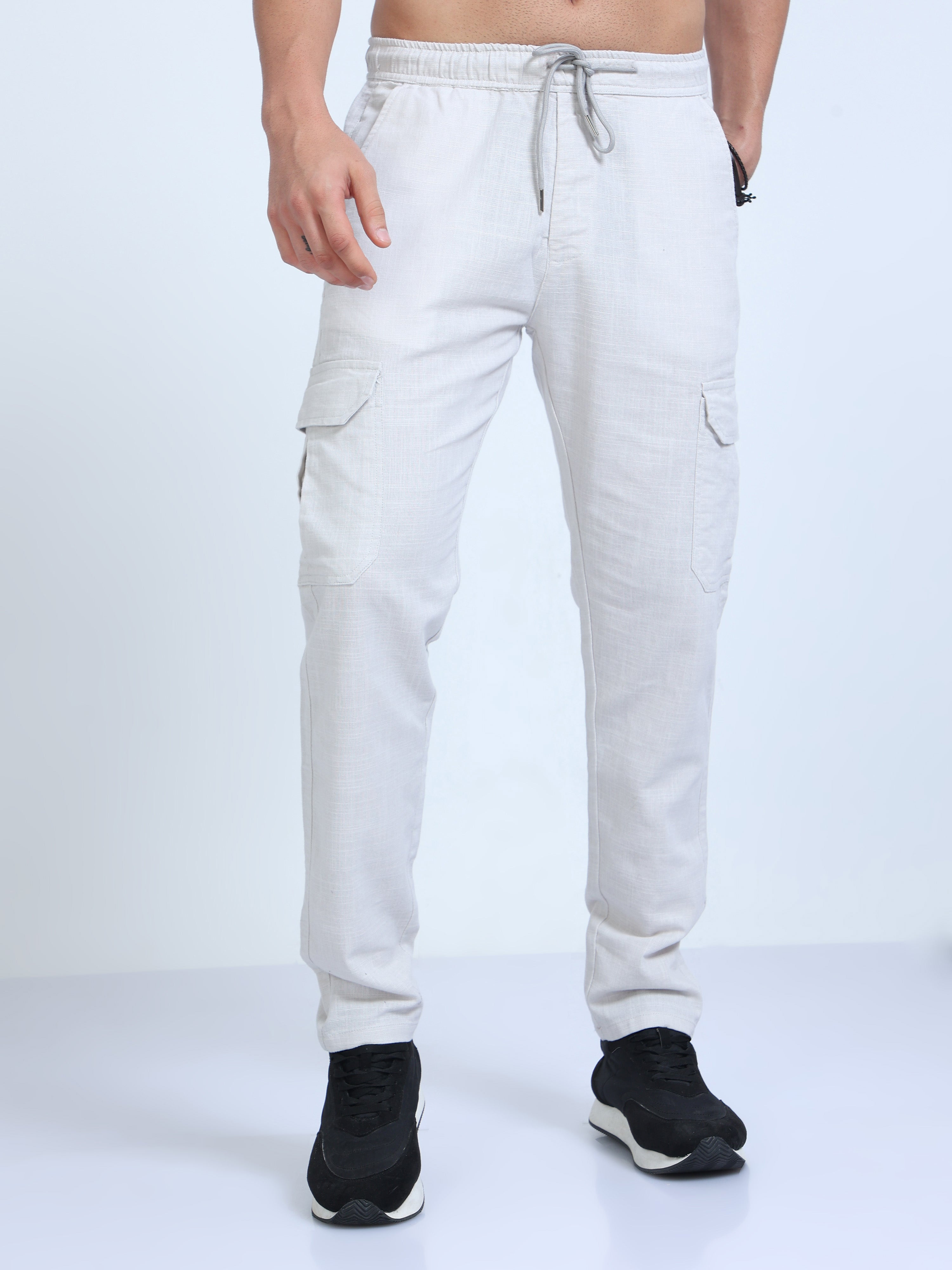 Buy Men's Soothy White Linen Pant Online | SNITCH
