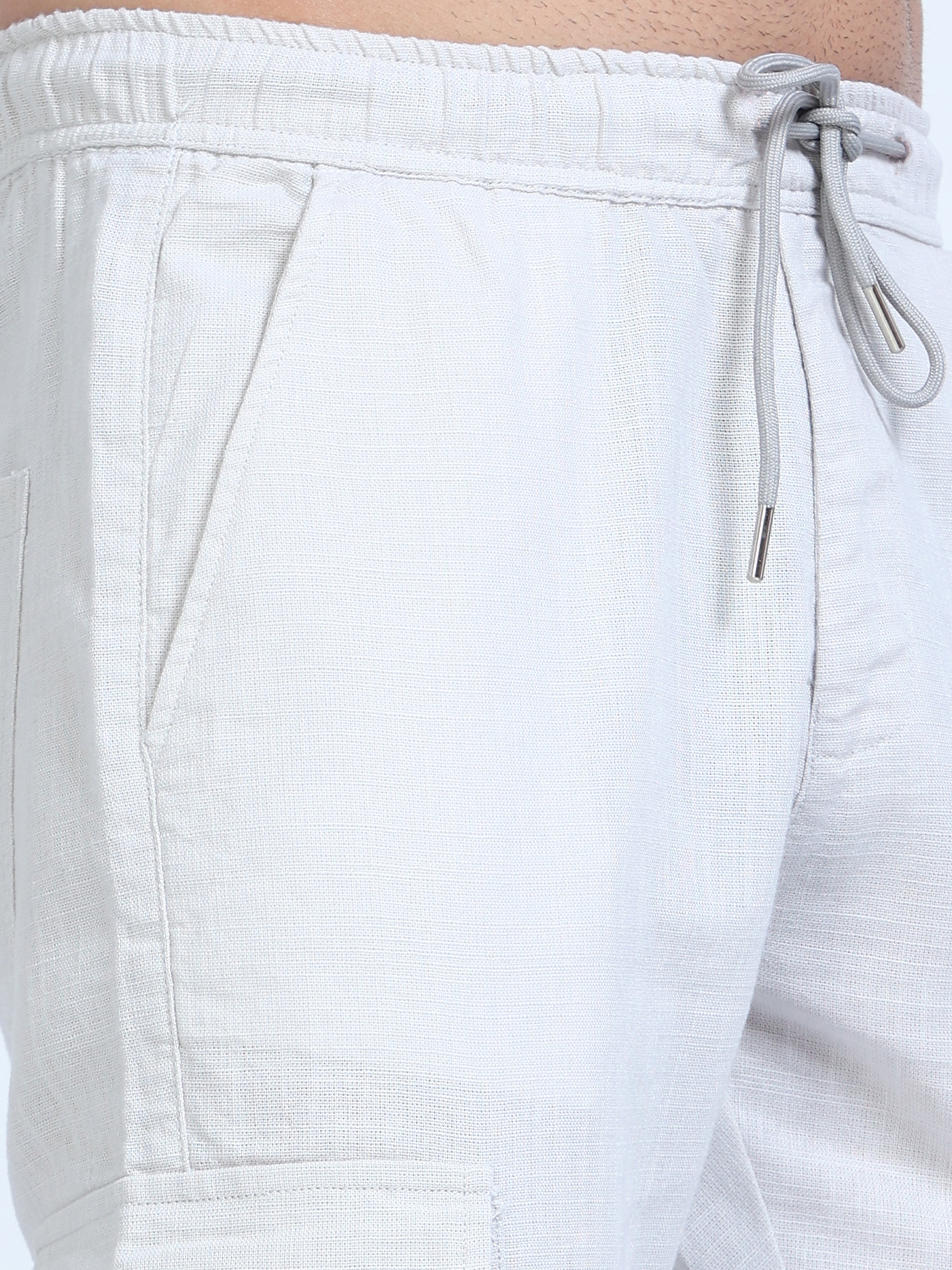 Mens white linen hot sale jogger pants