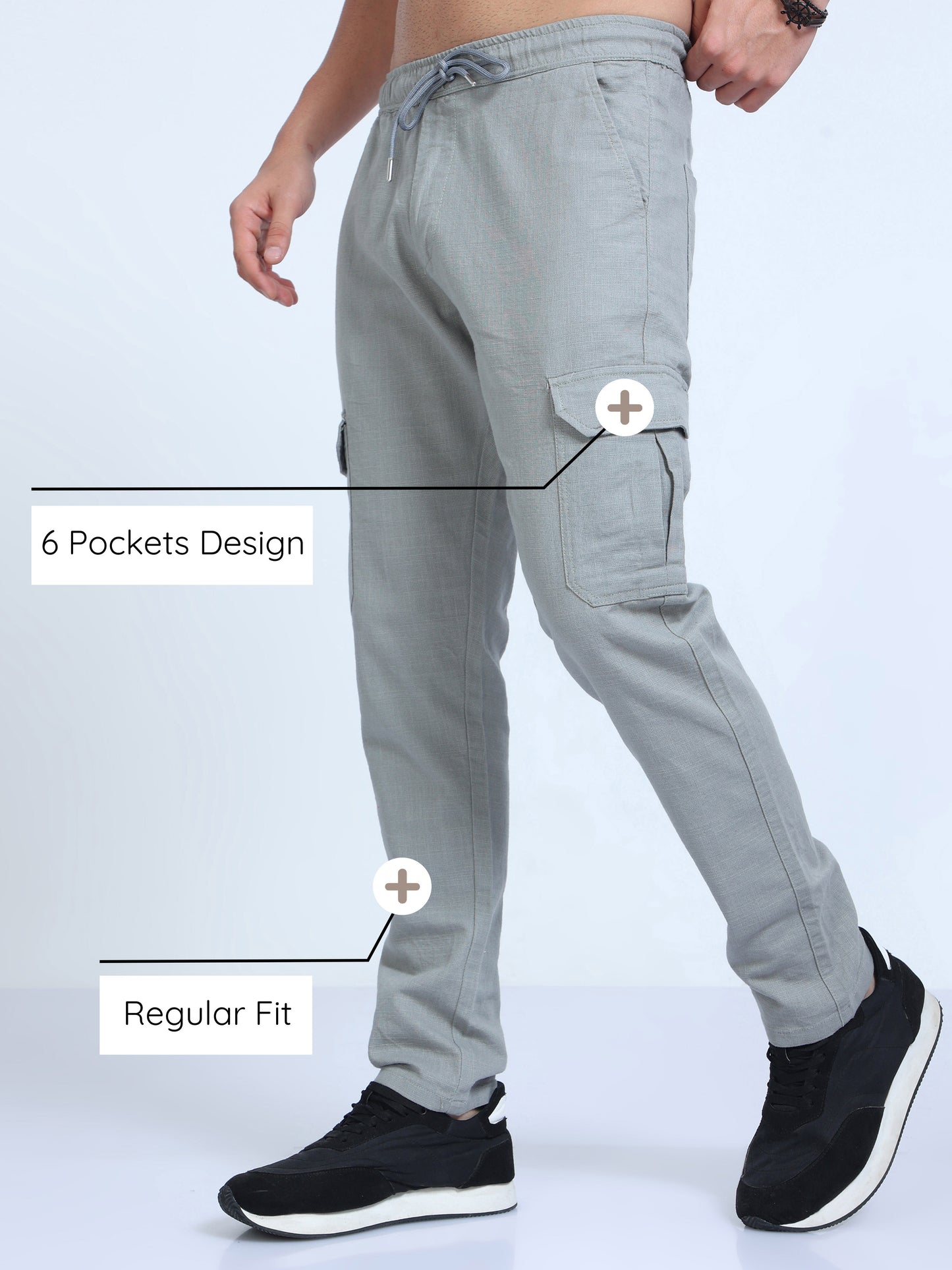 Light Green Linen Fabric Pants for Men