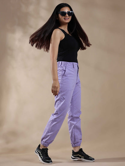 Vintage Lilac Latest Joggers for Ladies