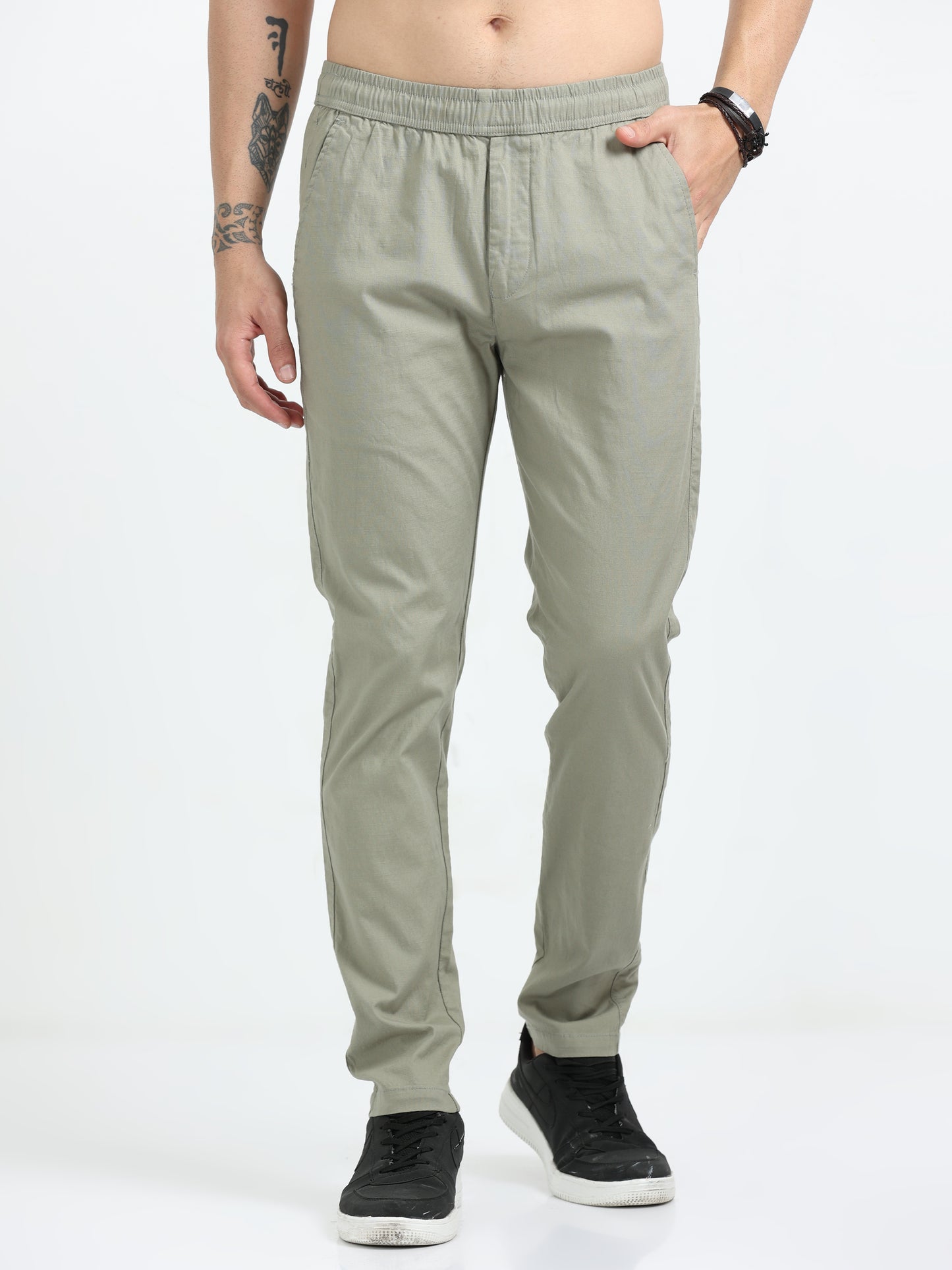 Olive Linen Pants For Men