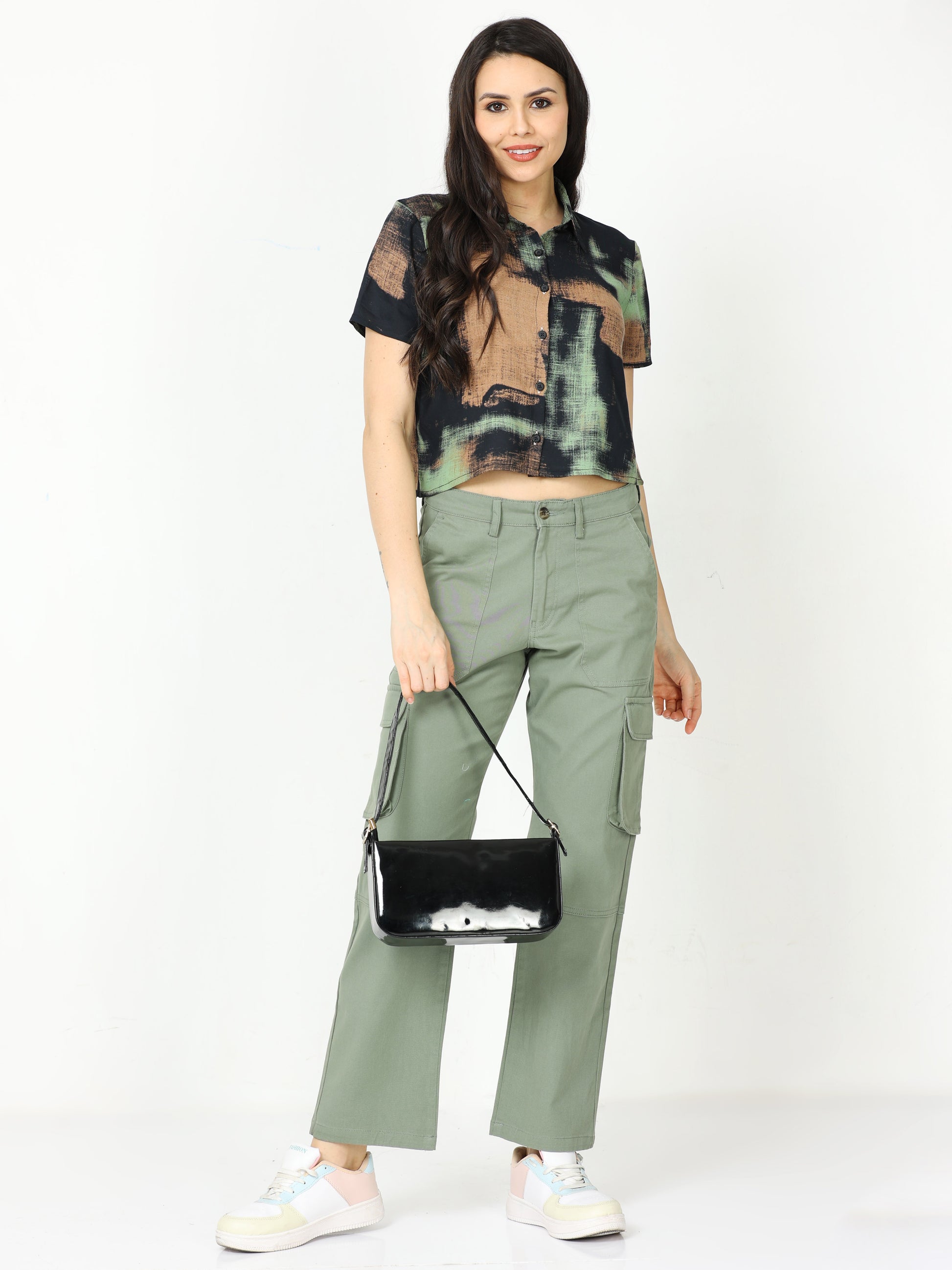 Classic Olive Cargo Pants For Women