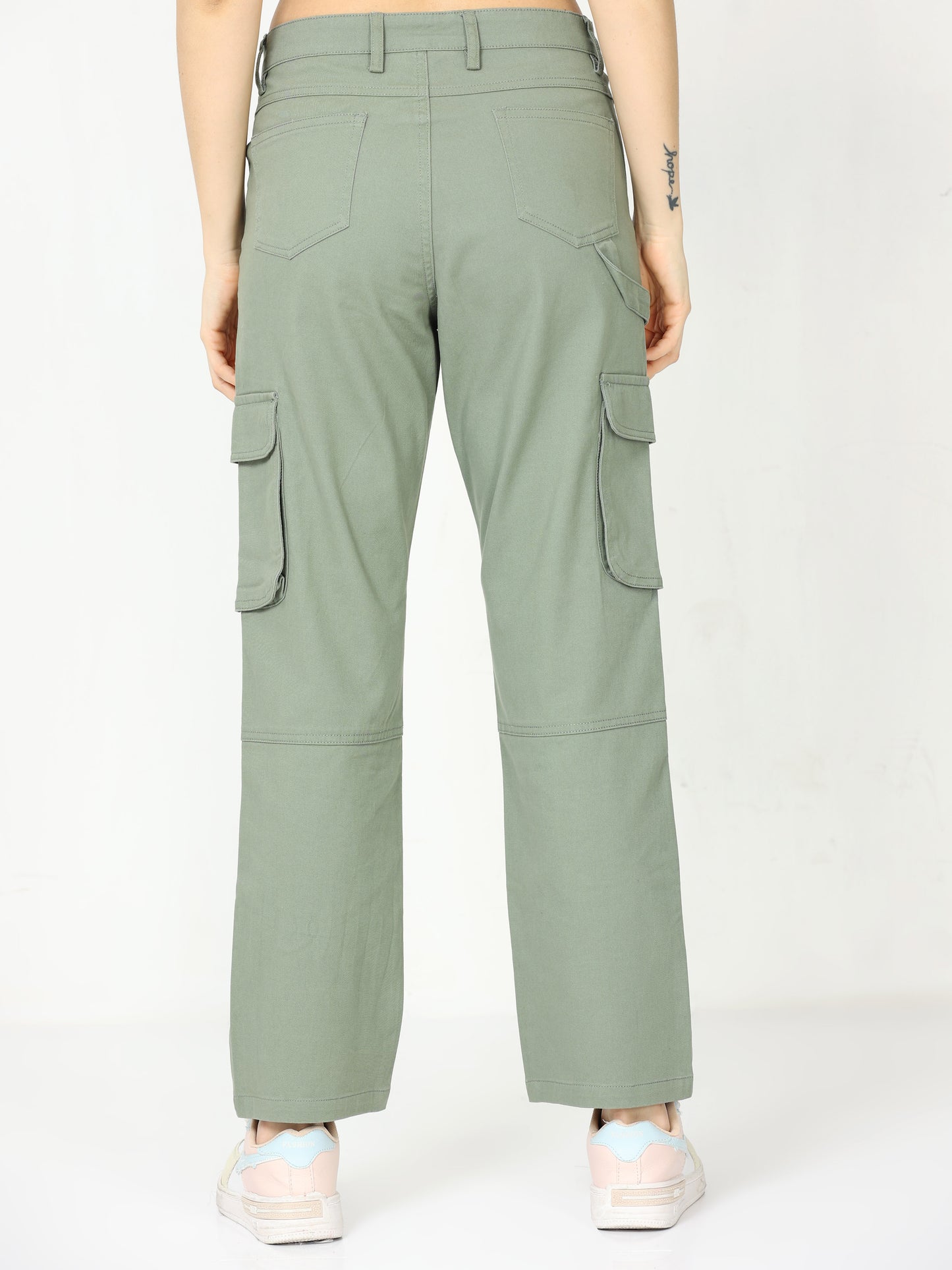 Classic Olive Cargo Pants For Women