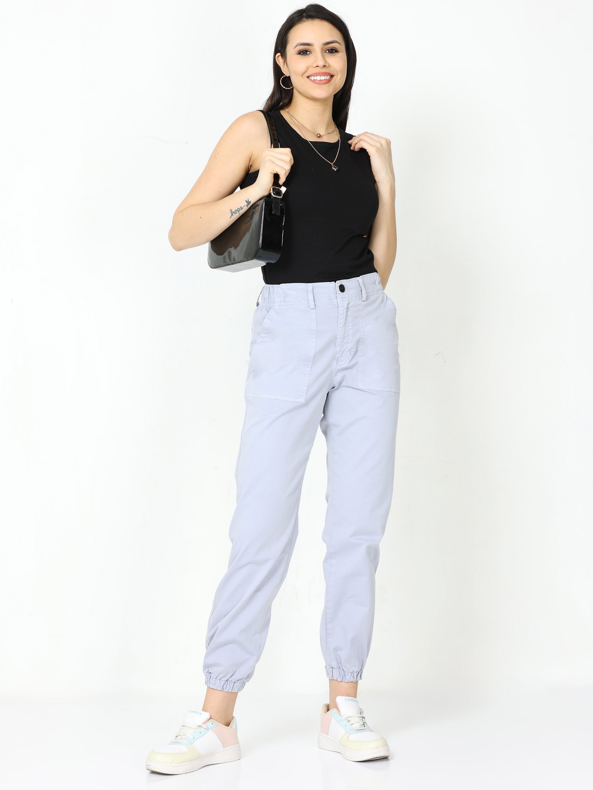 Vintage Blue Stone Jogger Pants For Women