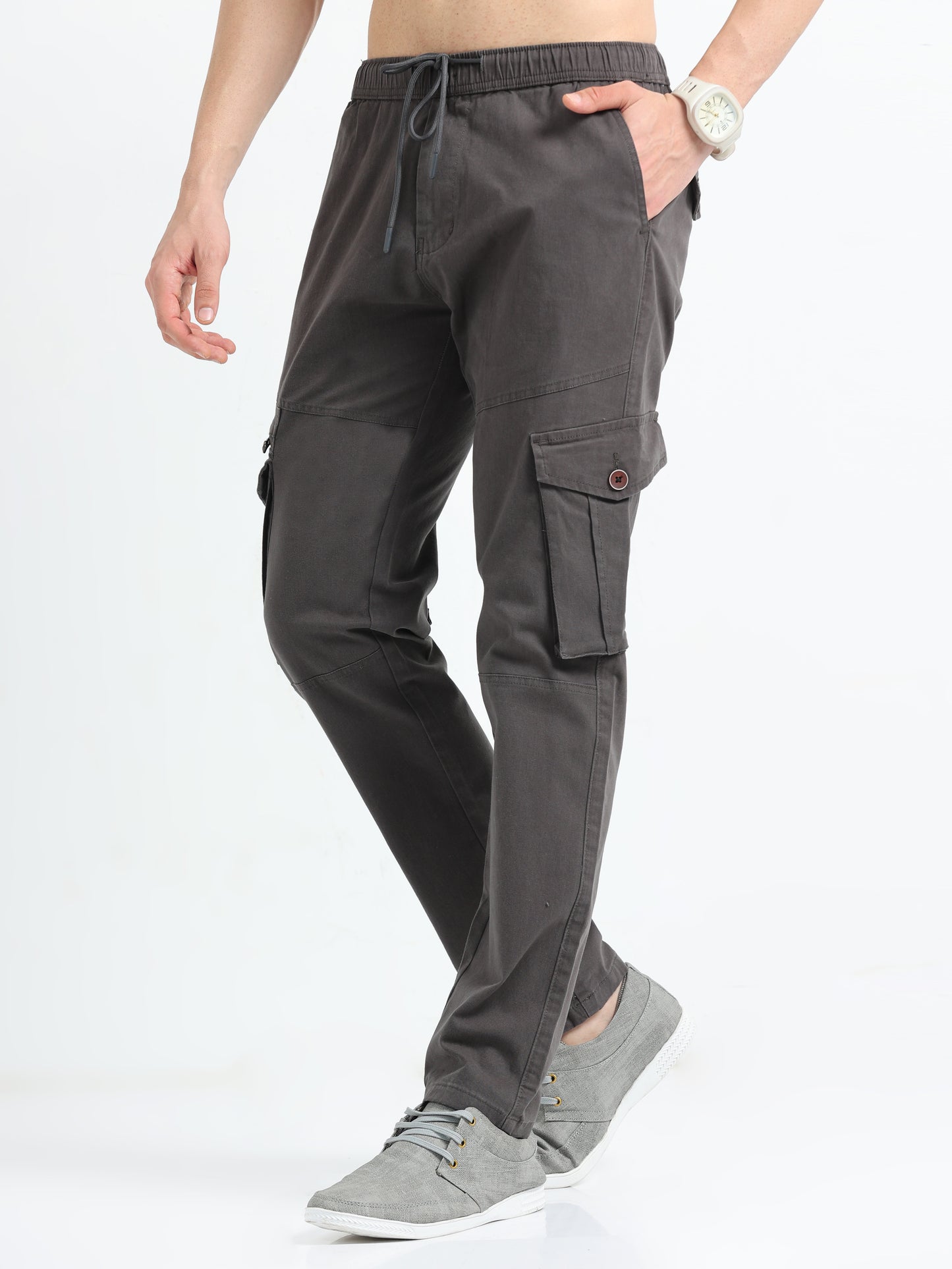 Zipper Cargo Pants Grey for Men