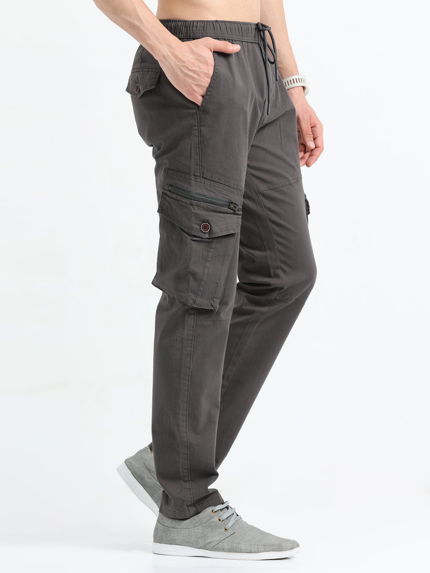 Zipper Cargo Pants Grey for Men