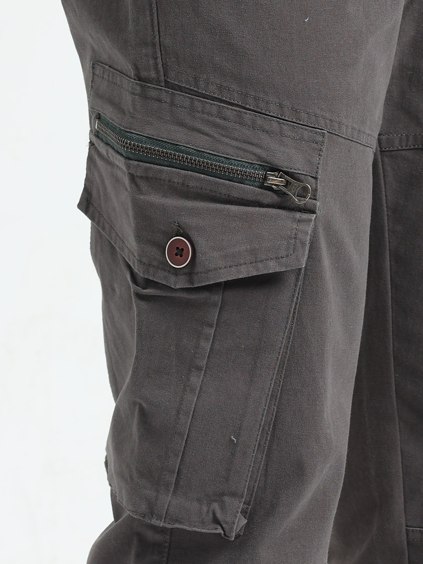 Zipper Cargo Pants Grey for Men