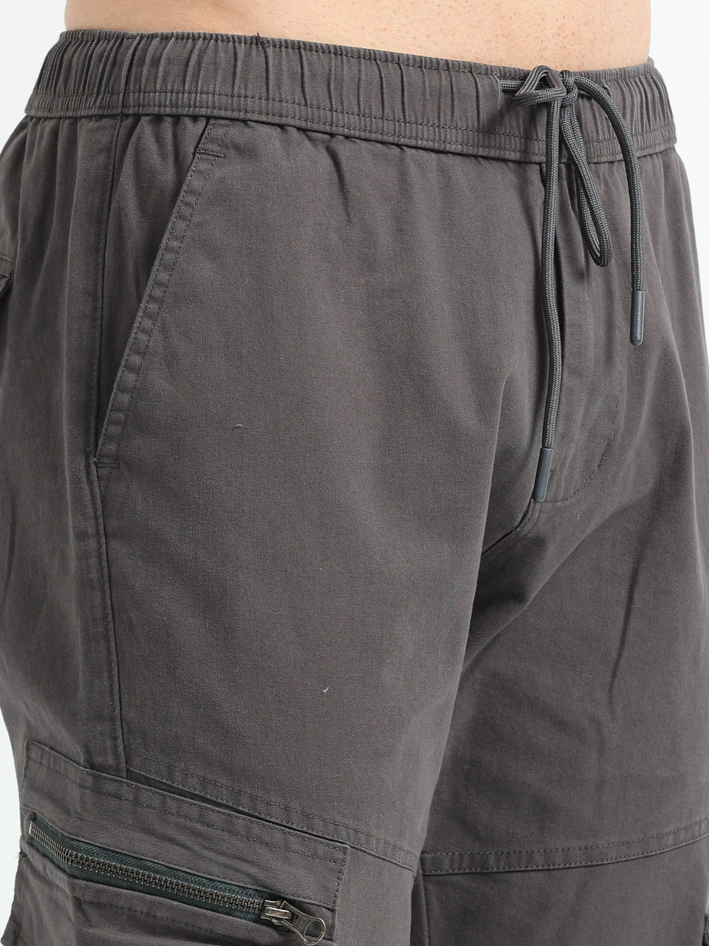 Zipper Cargo Pants Grey for Men