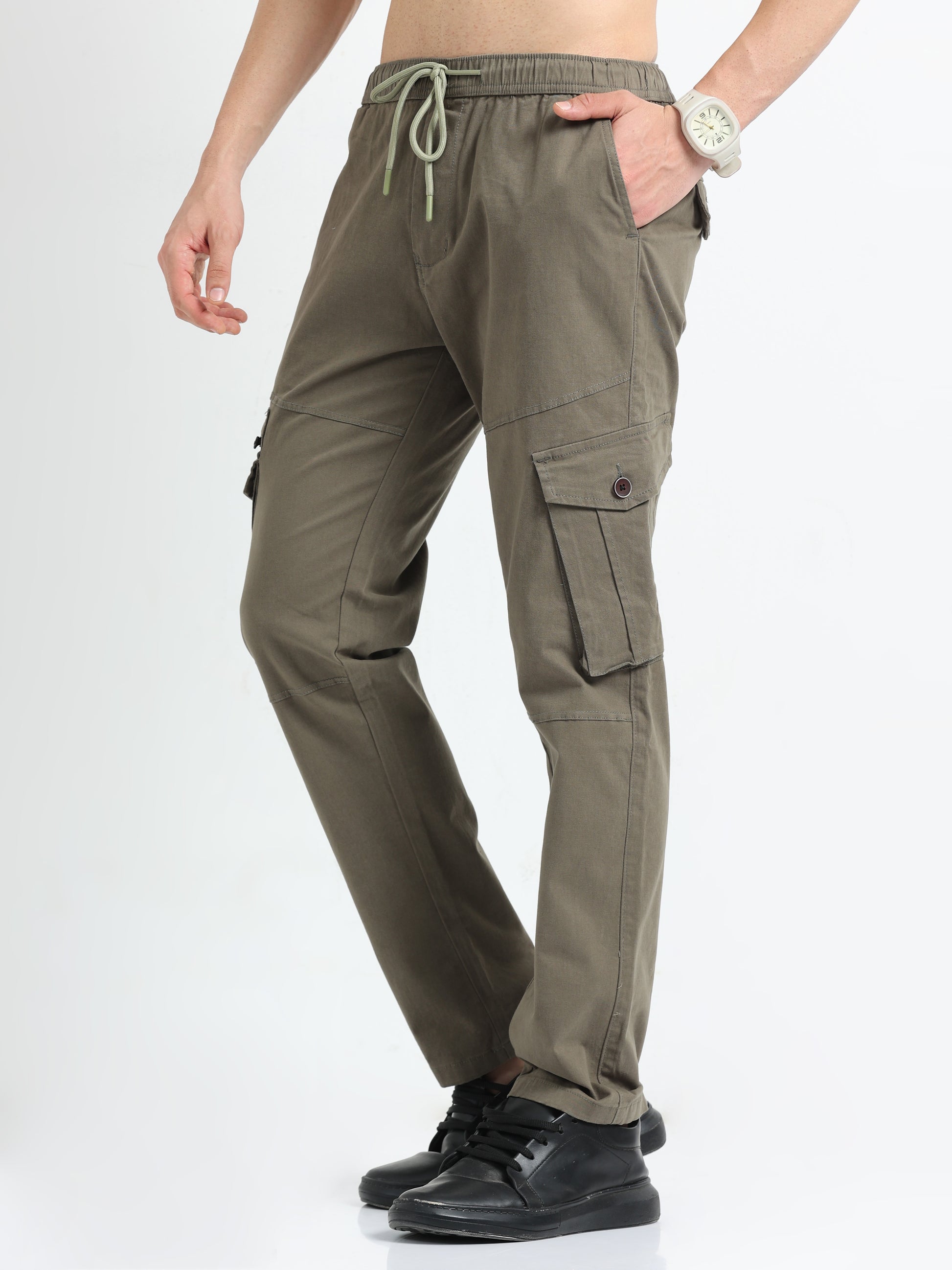 Lt Olive Cargo Pants Mens