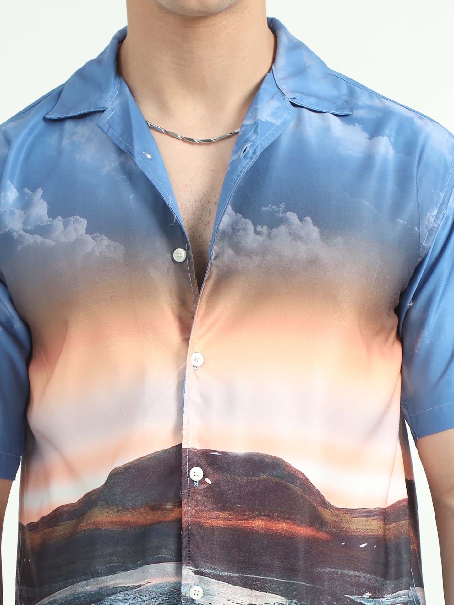 Dusk Skyline Half Printed Shirts For Men