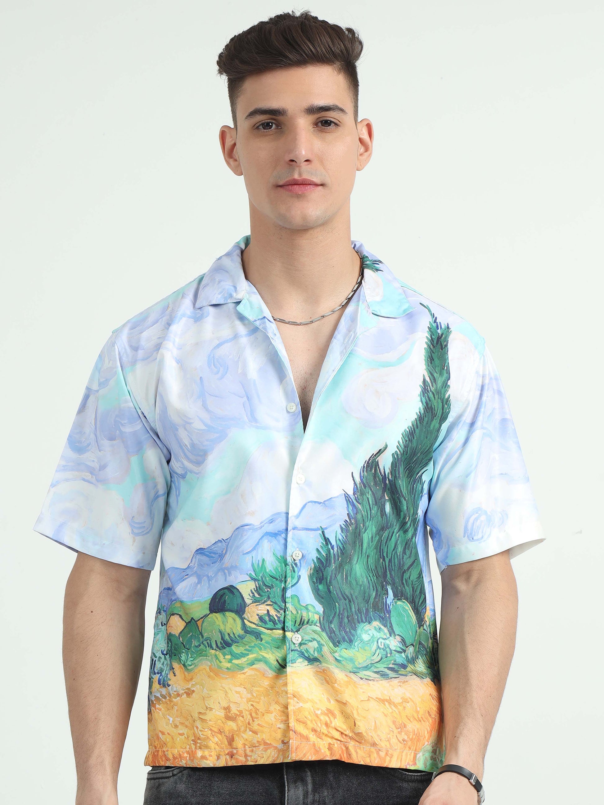 Plantain Leaf Oversized Shirt Men