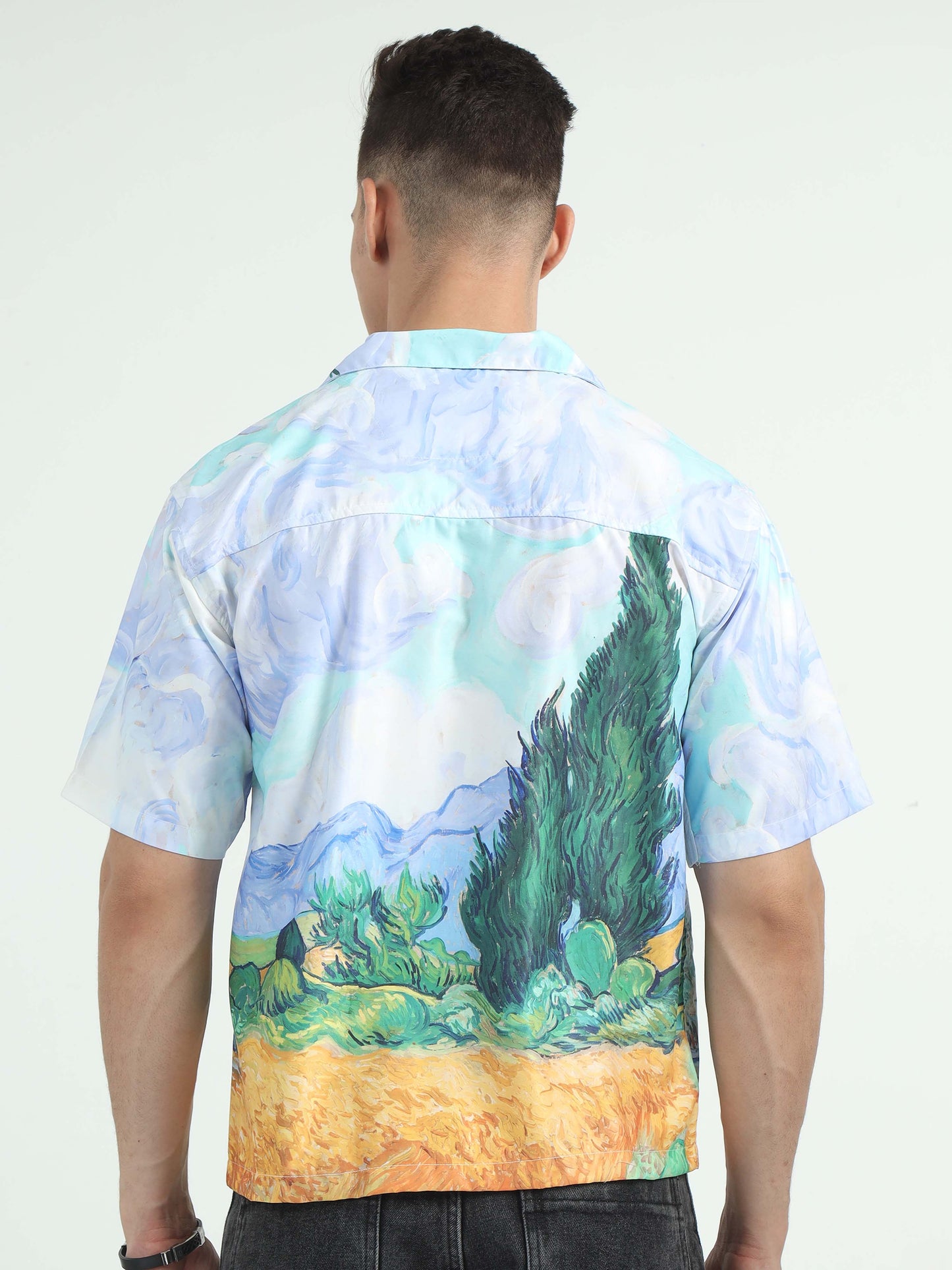 Plantain Sky Blue Oversized Shirt For Men