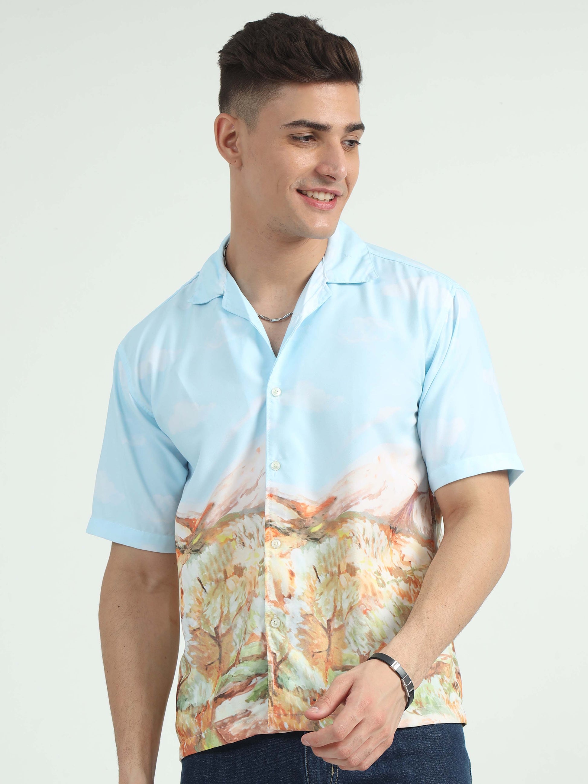 Abstract Terrain Shirt For Men