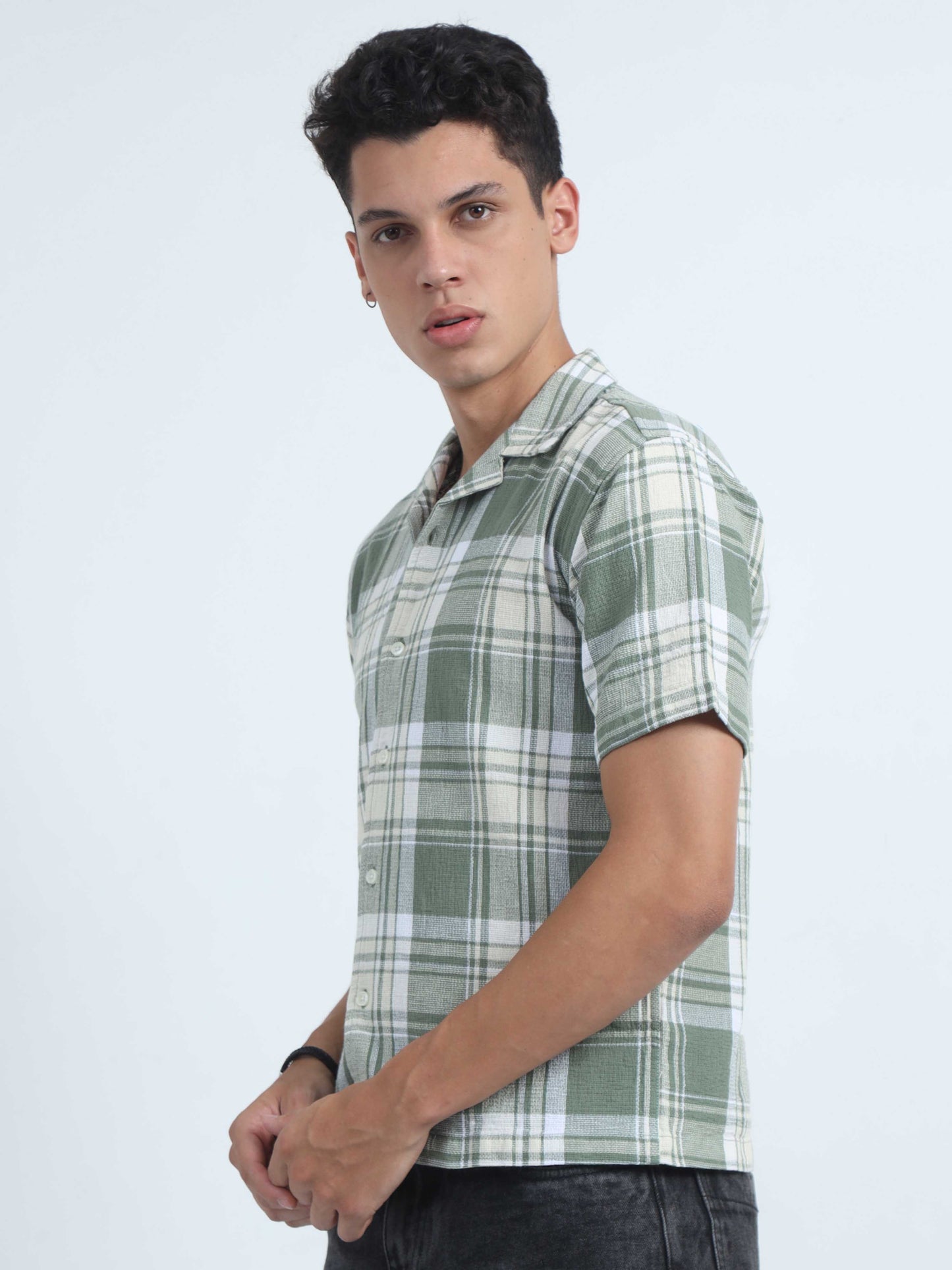 Jacquard Oversized Check Shirt For Men