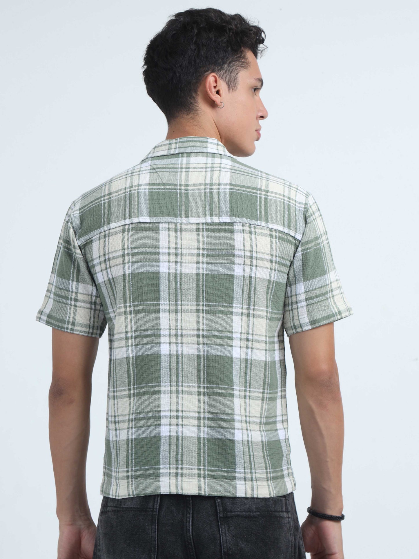 Jacquard Oversized Check Shirt For Men