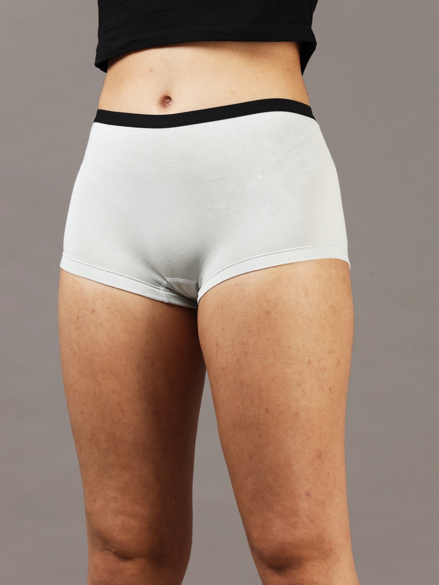 Shark Skin White Boy Shorts for Women