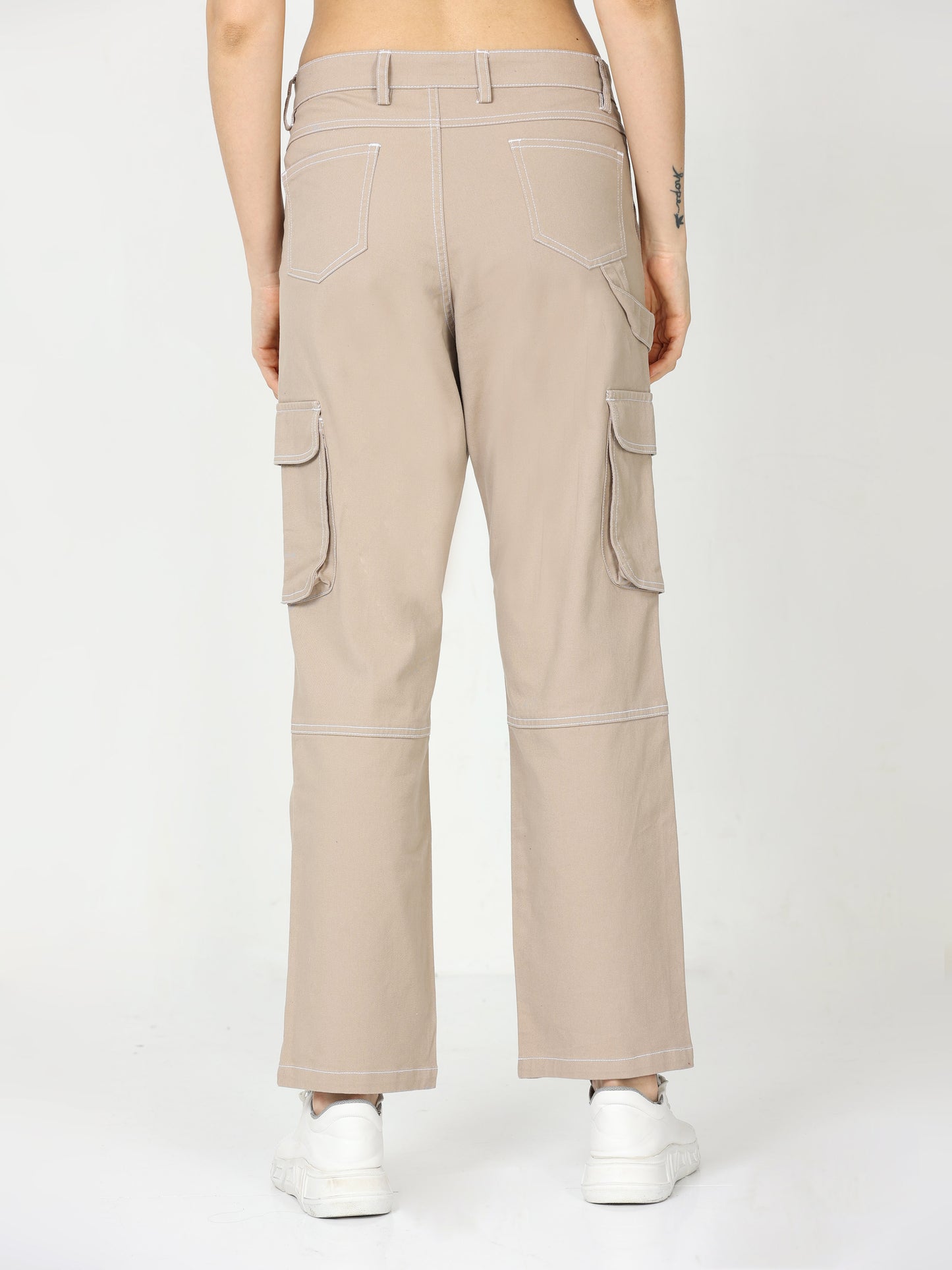 Classic Khaki Cargo Trouser For Women