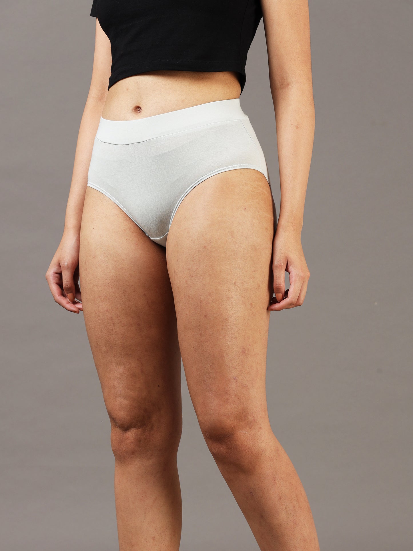 Shark Skin White Hipster Bikini Bottom for Women