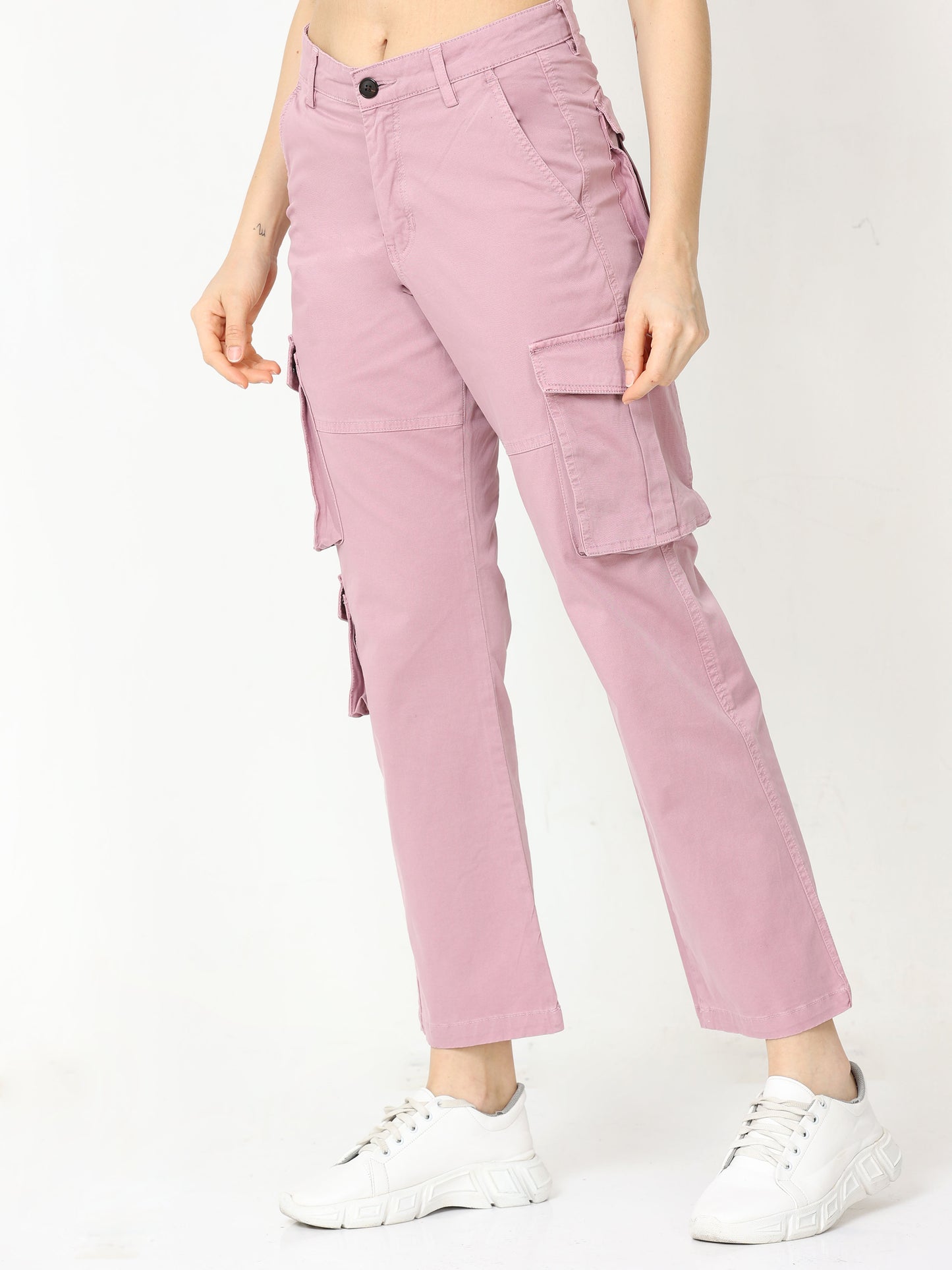 Vintage Lavender Cargo Pants For Women