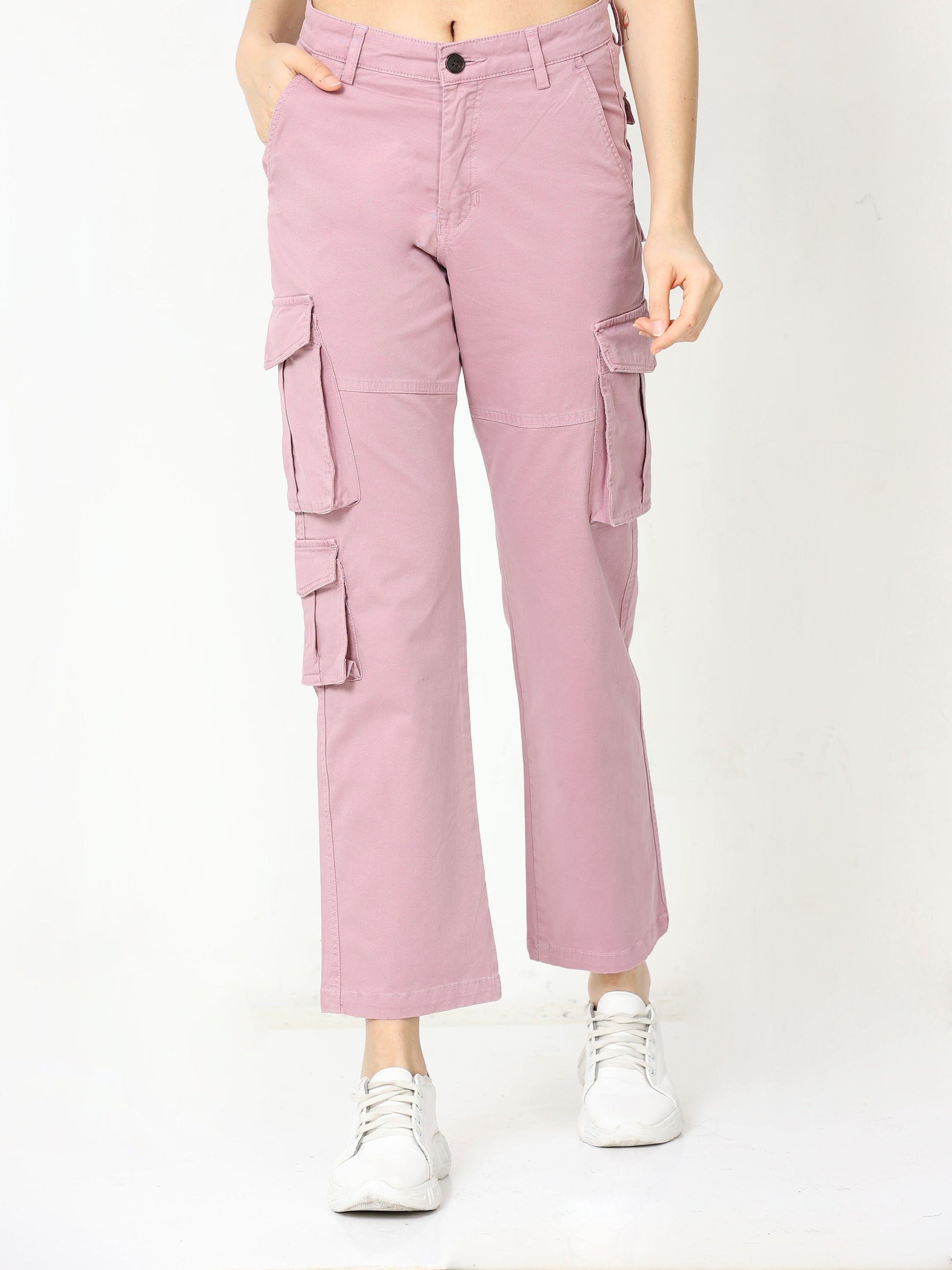 Vintage Lavender Cargo Pants For Women