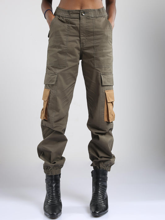 Olive Joggers For Womens