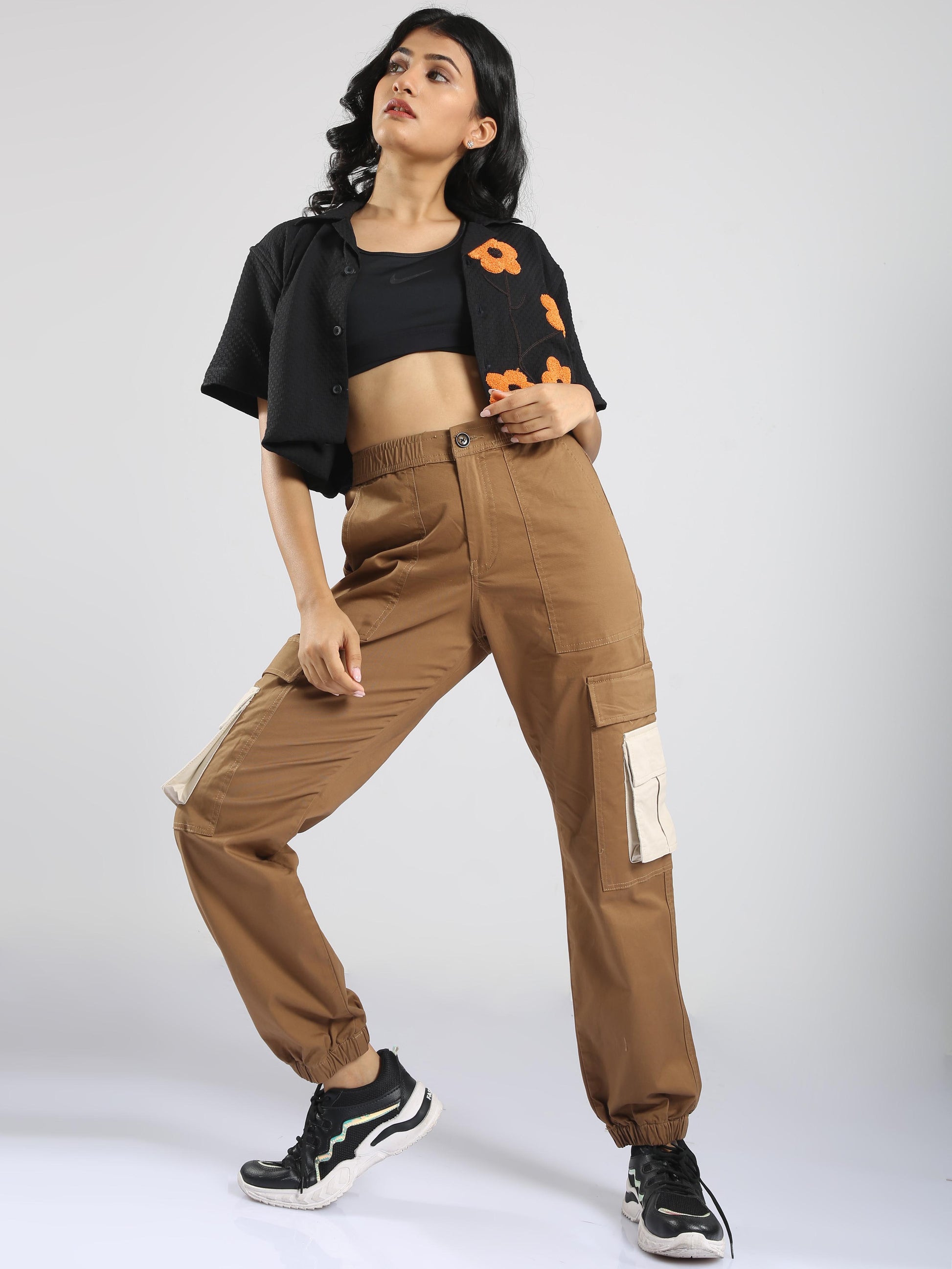 Brown Jogger Pants for Womens