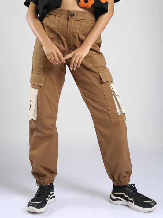 Brown Jogger Pants for Womens