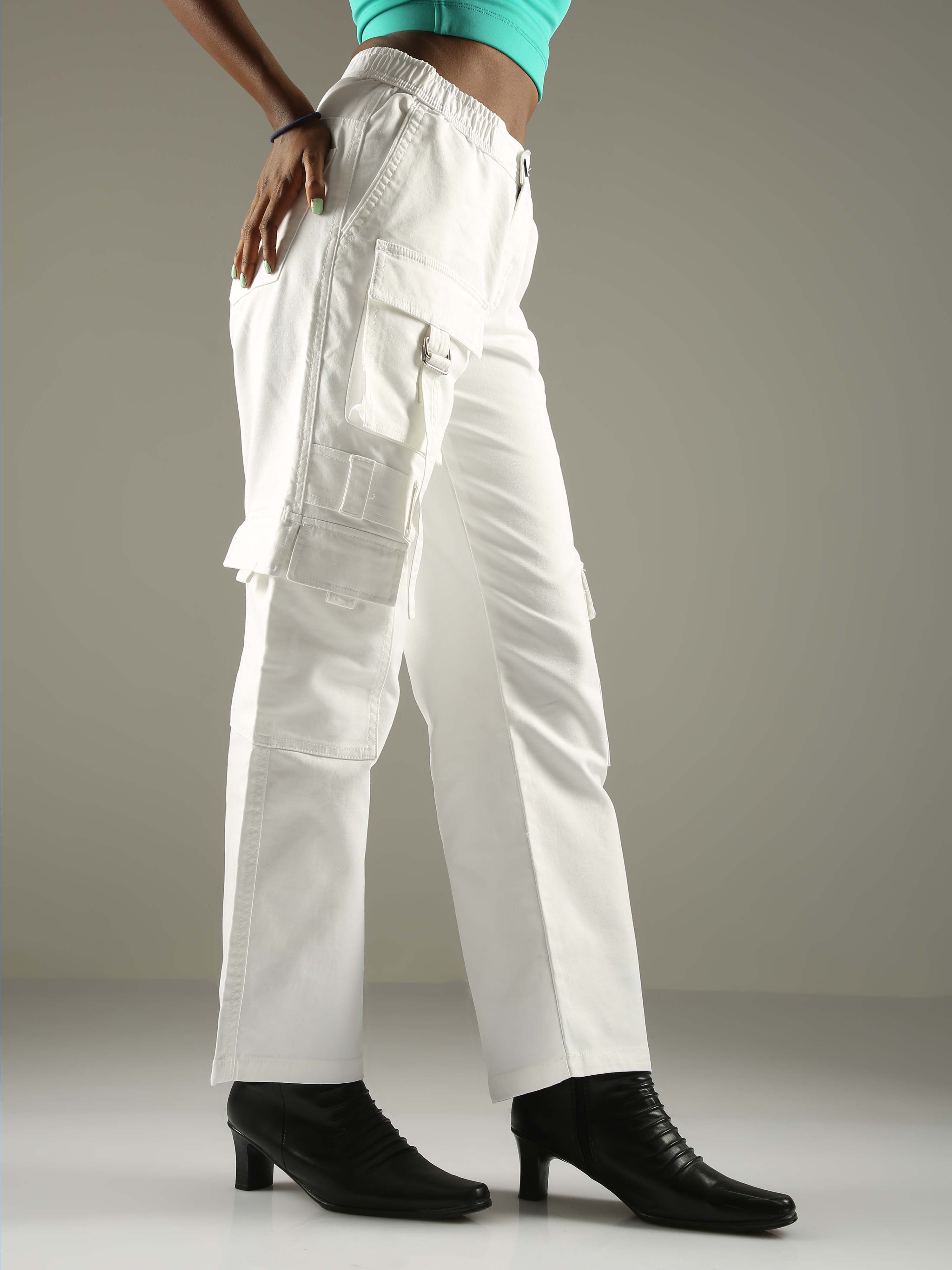 White cargo sales pants womens