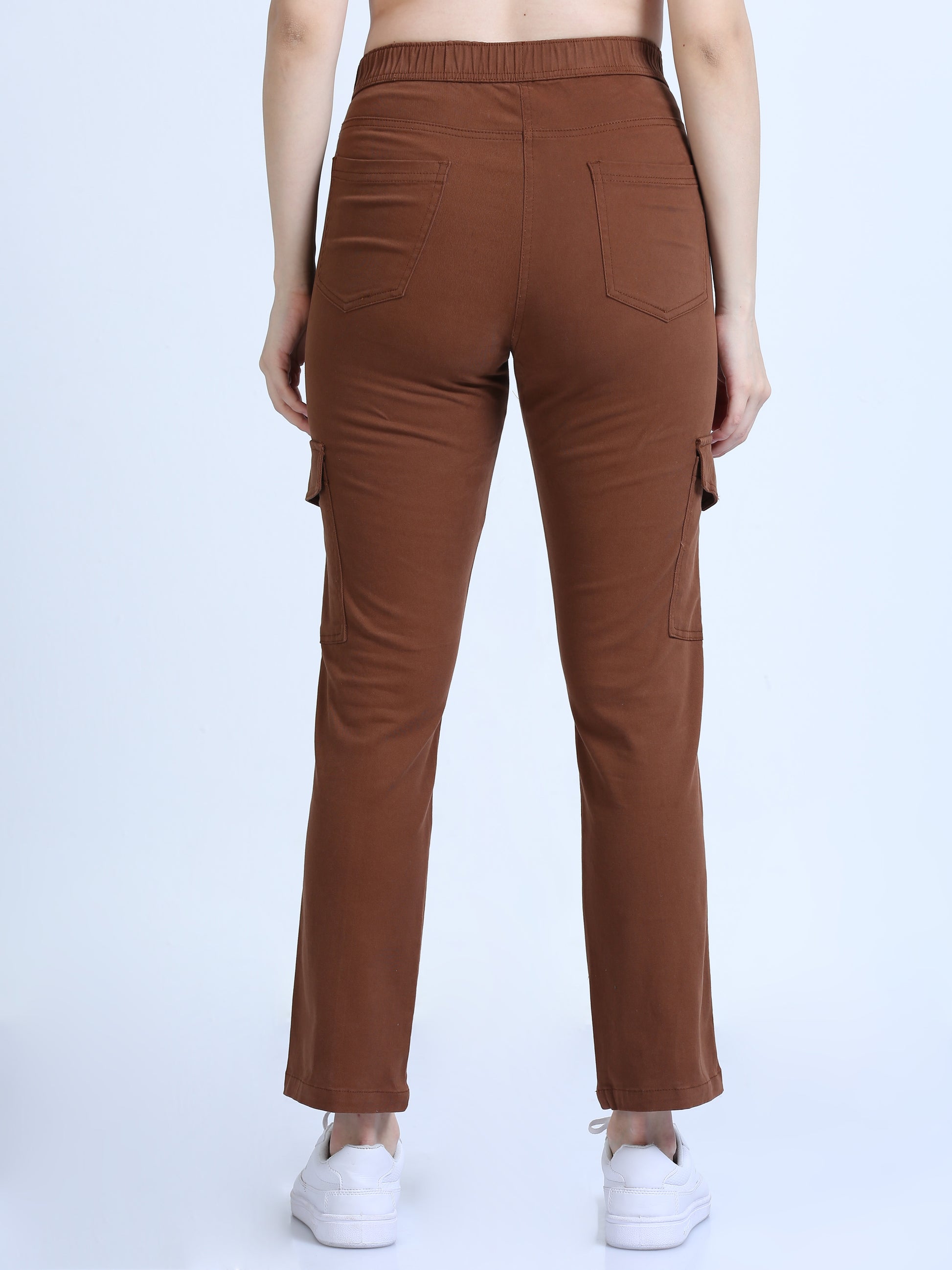 Rust Bolsillo Cargo Trousers For Women