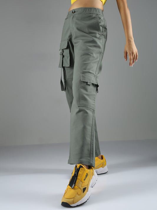 Olive Green Baggy Cargo Pants Womens