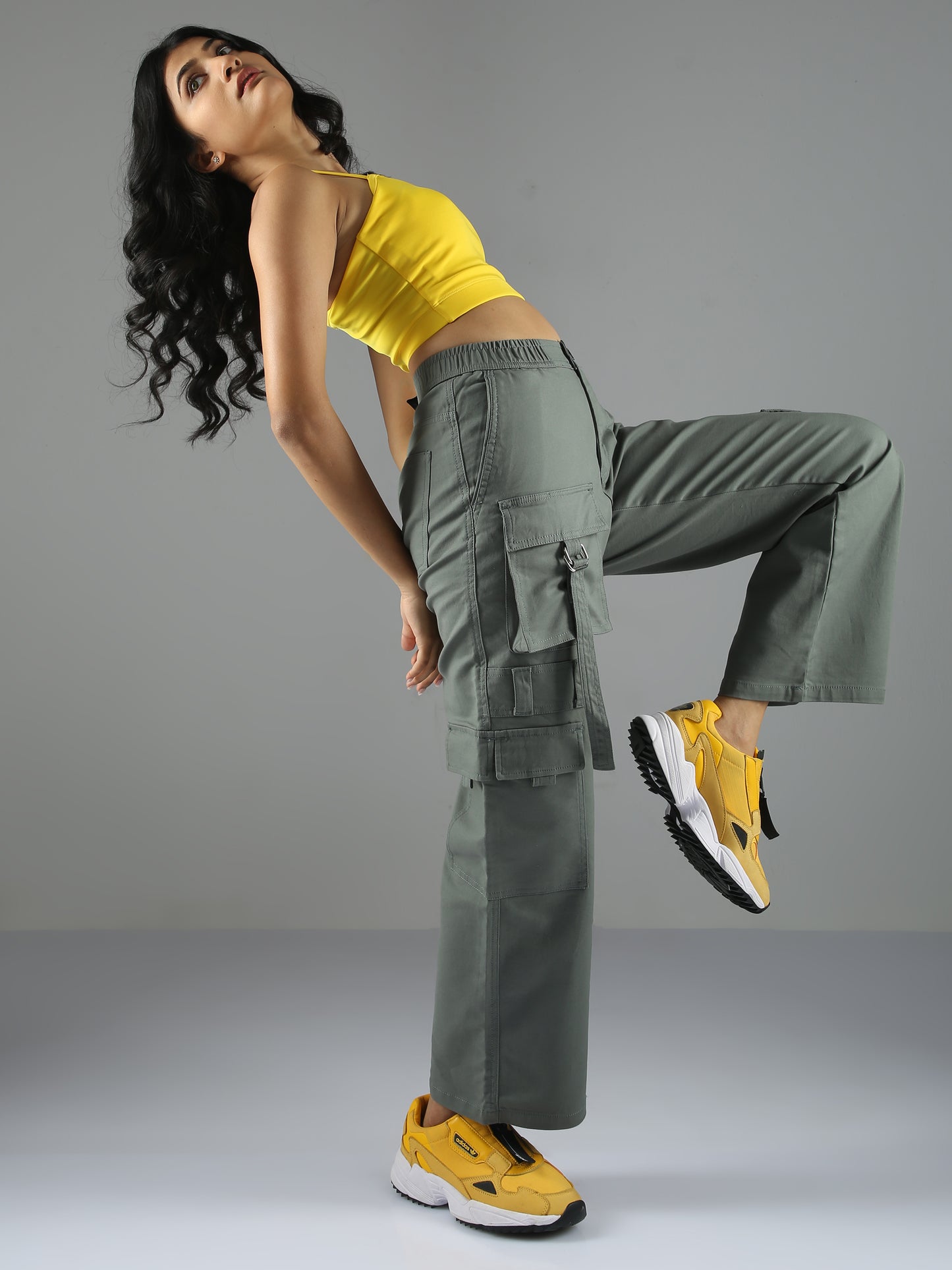 Olive Green Baggy Cargo Pants Womens