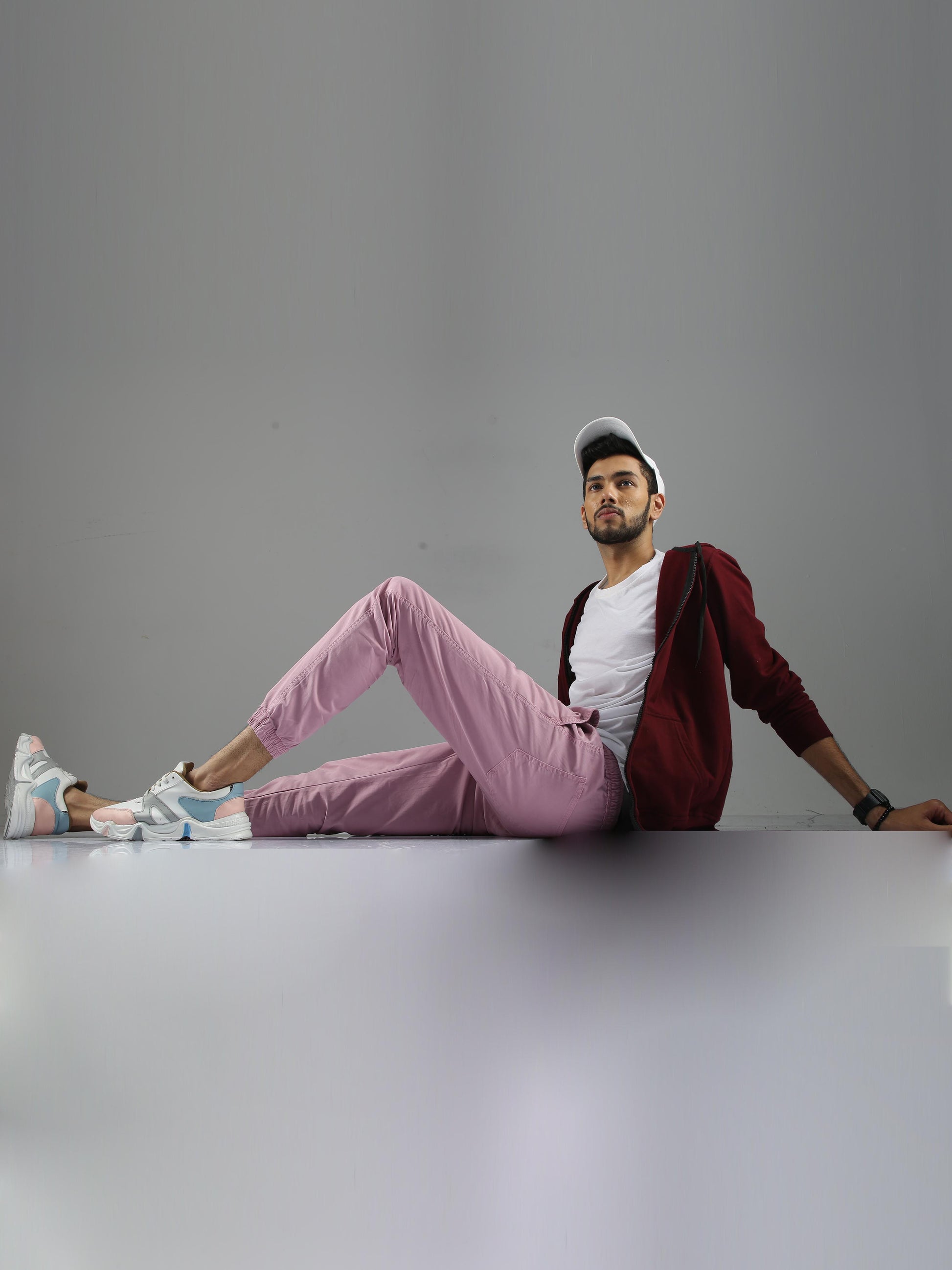 Aesthetic Pink Jogger Trousers For Mens