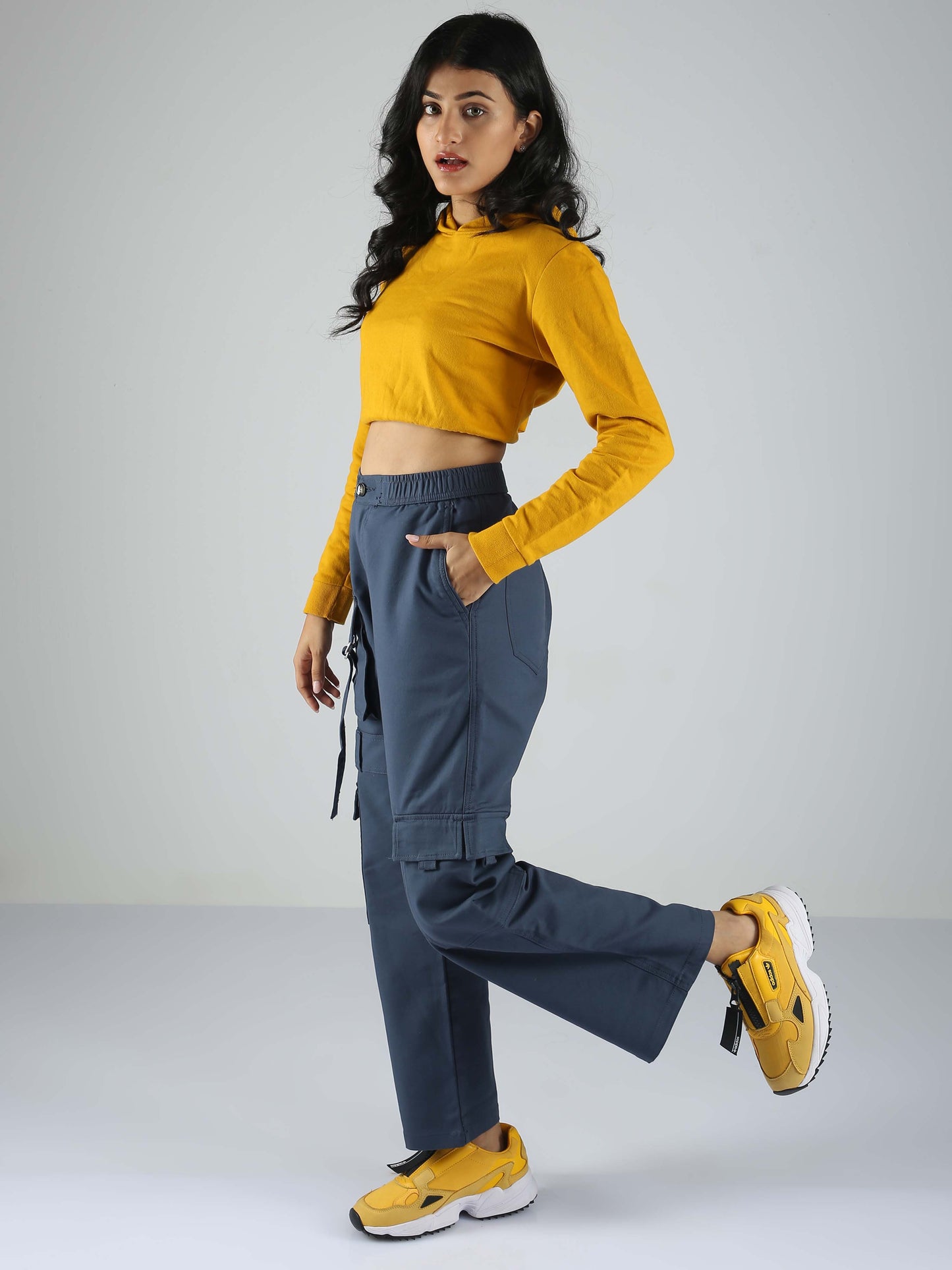 Aqua Baggy Cargo Pants For Womens 