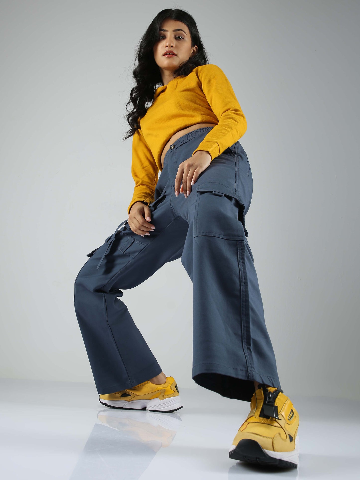 Aqua Baggy Cargo Pants For Womens 