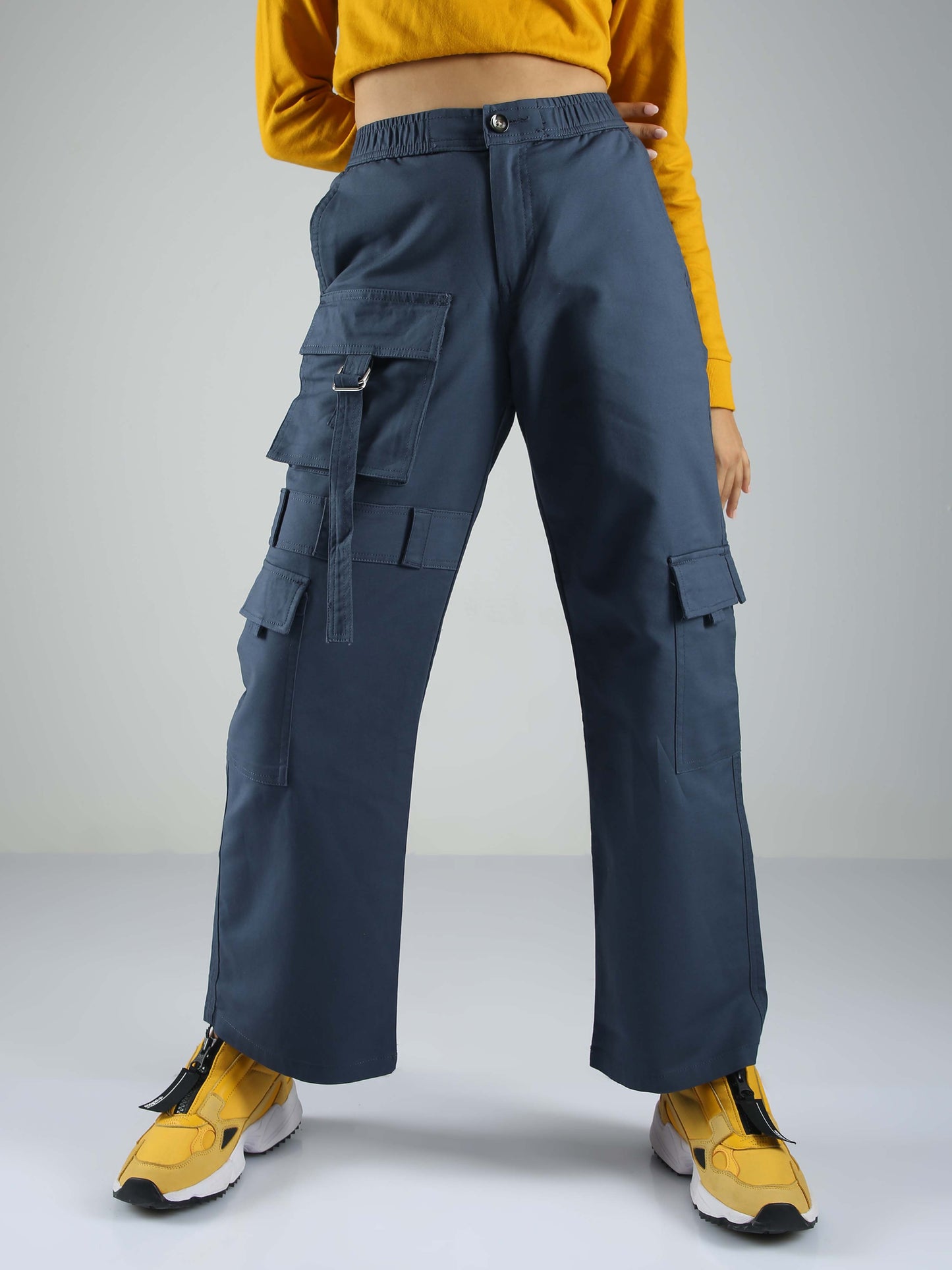 Aqua Baggy Cargo Pants For Womens 