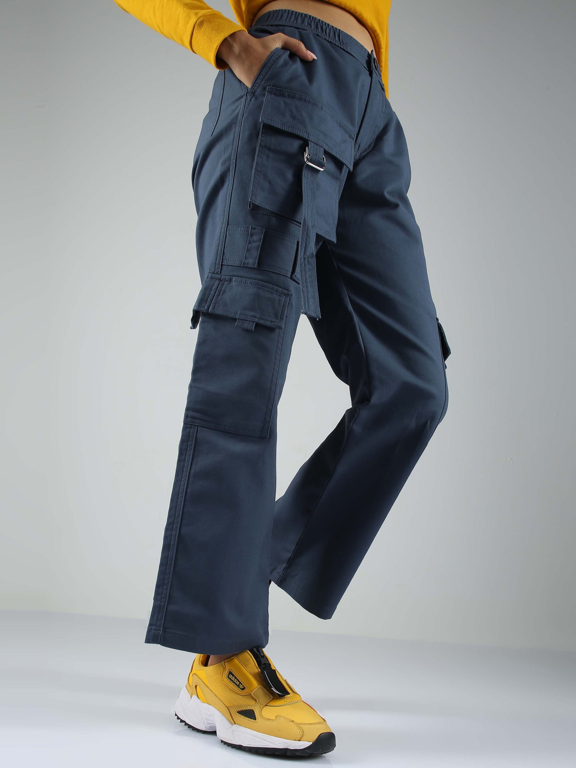 Aqua Baggy Cargo Pants For Womens 