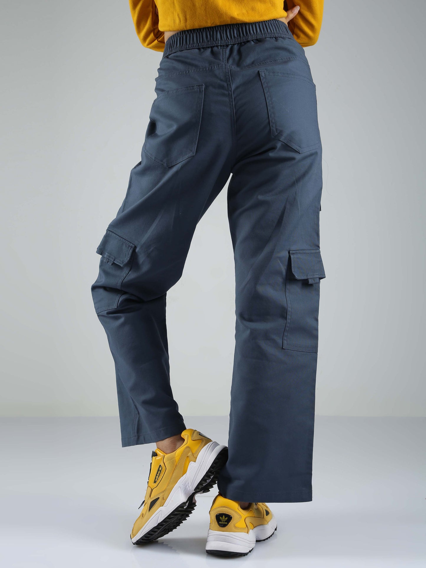 Aqua Baggy Cargo Pants For Womens