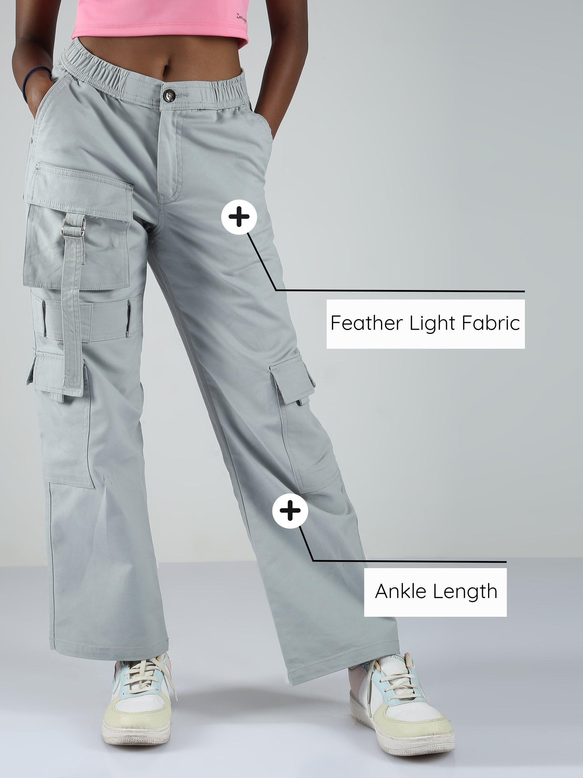 Women's Adjustable Waist Multi Pocket Oversized Cargo Pants