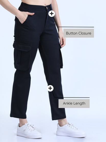 Navy Blue Cargo Pants Womens