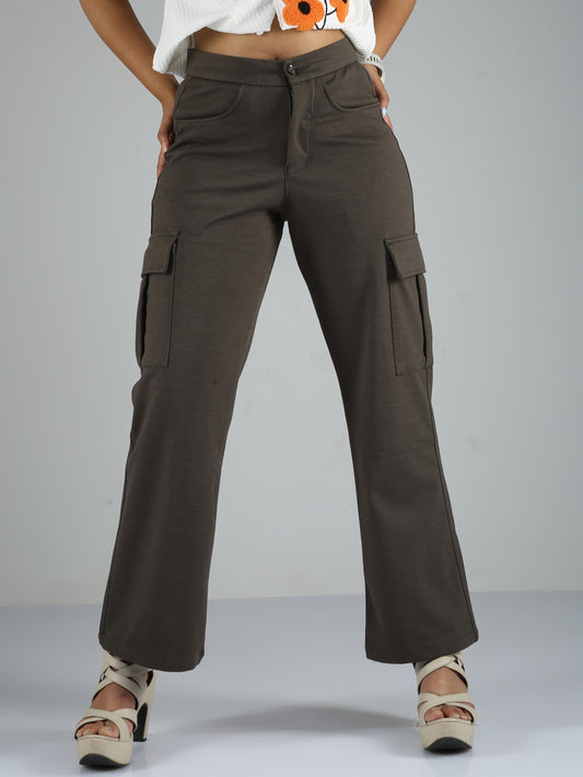 Olive Straight Pants For Women