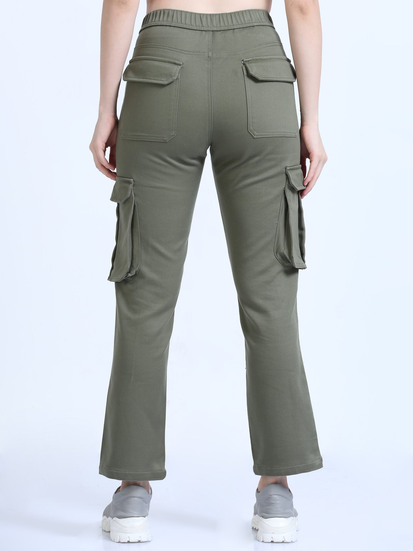 Olive Green La Belle Cargo Pants For Womens