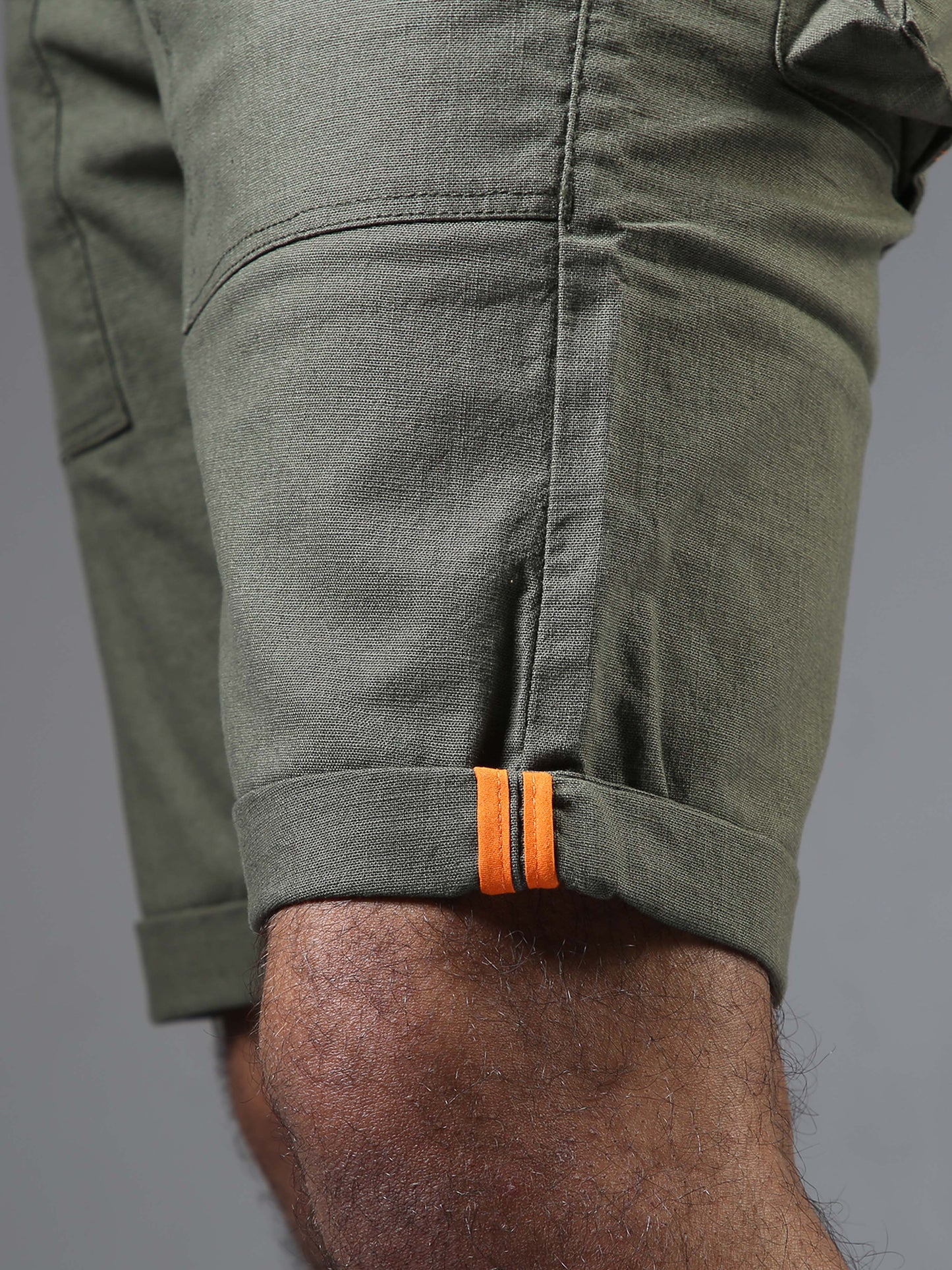 Olive Green Mens Cargo Shorts