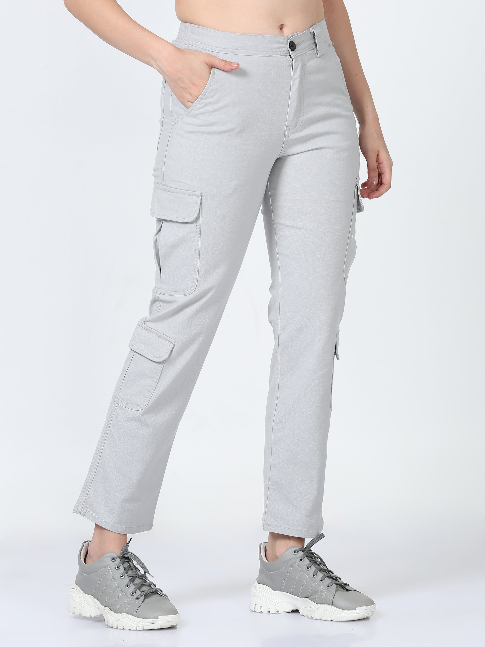 Stone Lazy Cargo Pants For Women