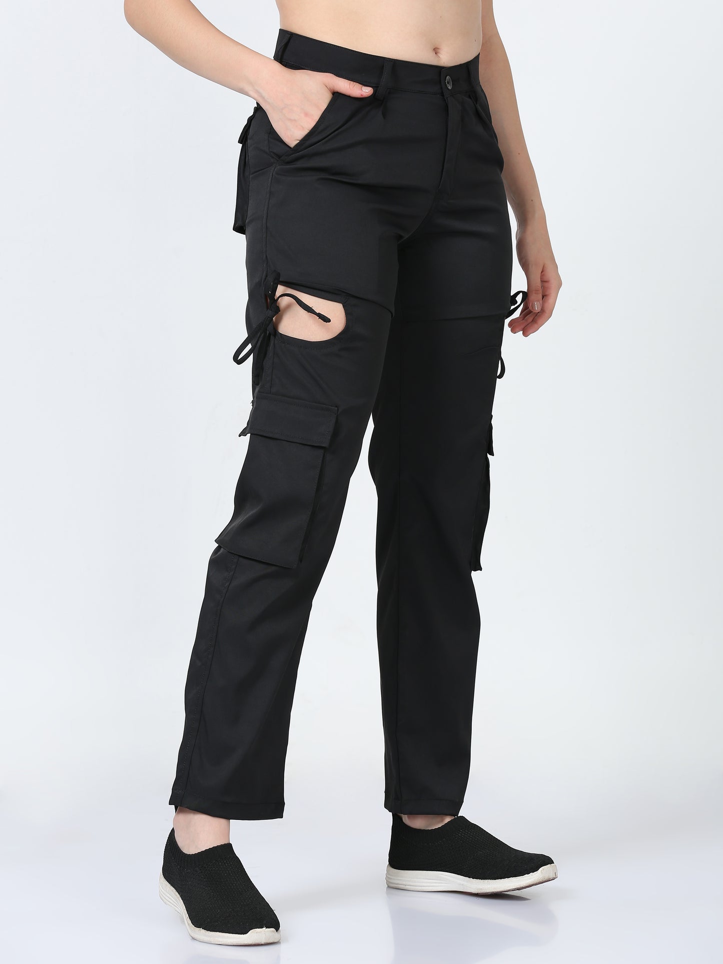 Pocket Black Cargo Pants Women