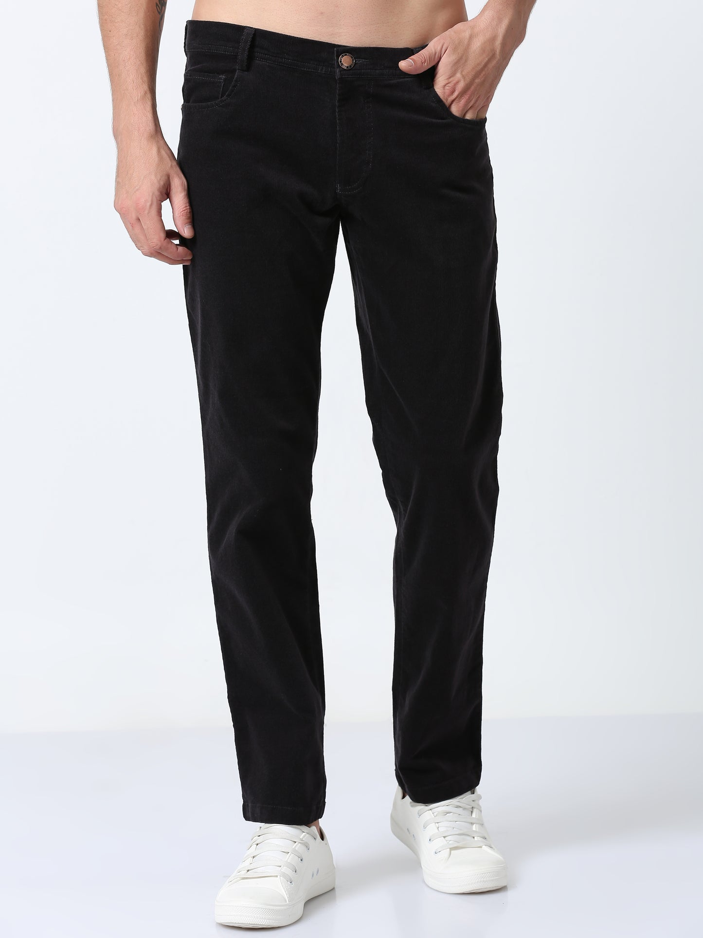 Grey Corduroy Trousers For Men