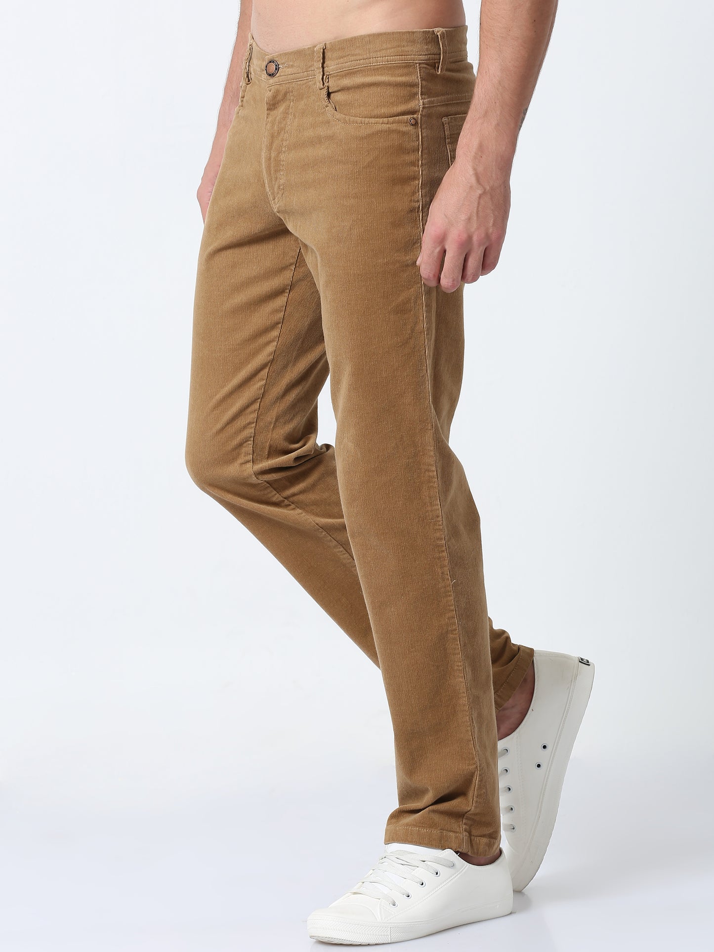 Light Khaki Corduroy Pants For Men